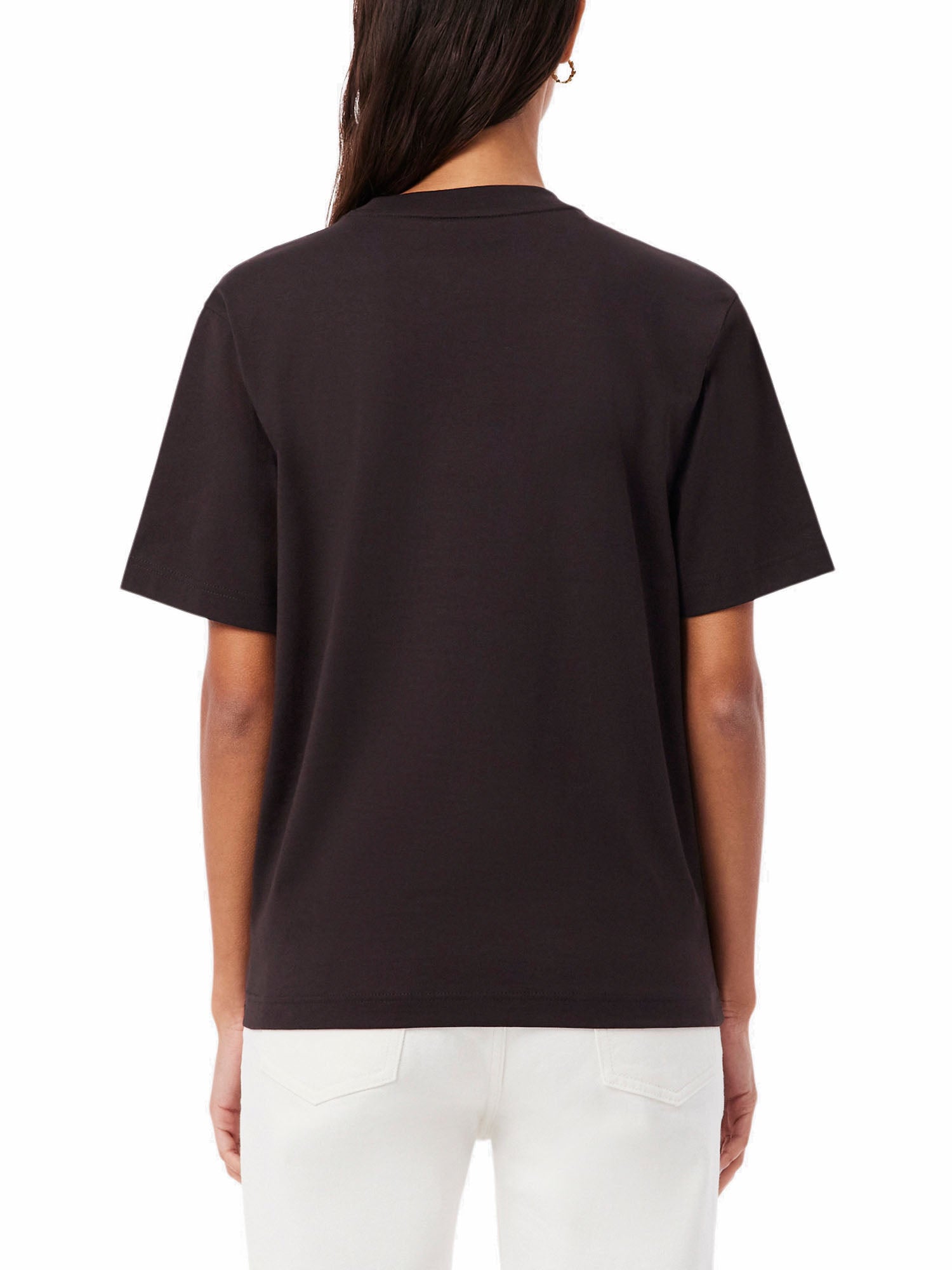 Lacoste T-shirt in morbido cotone relaxed fit Marrone