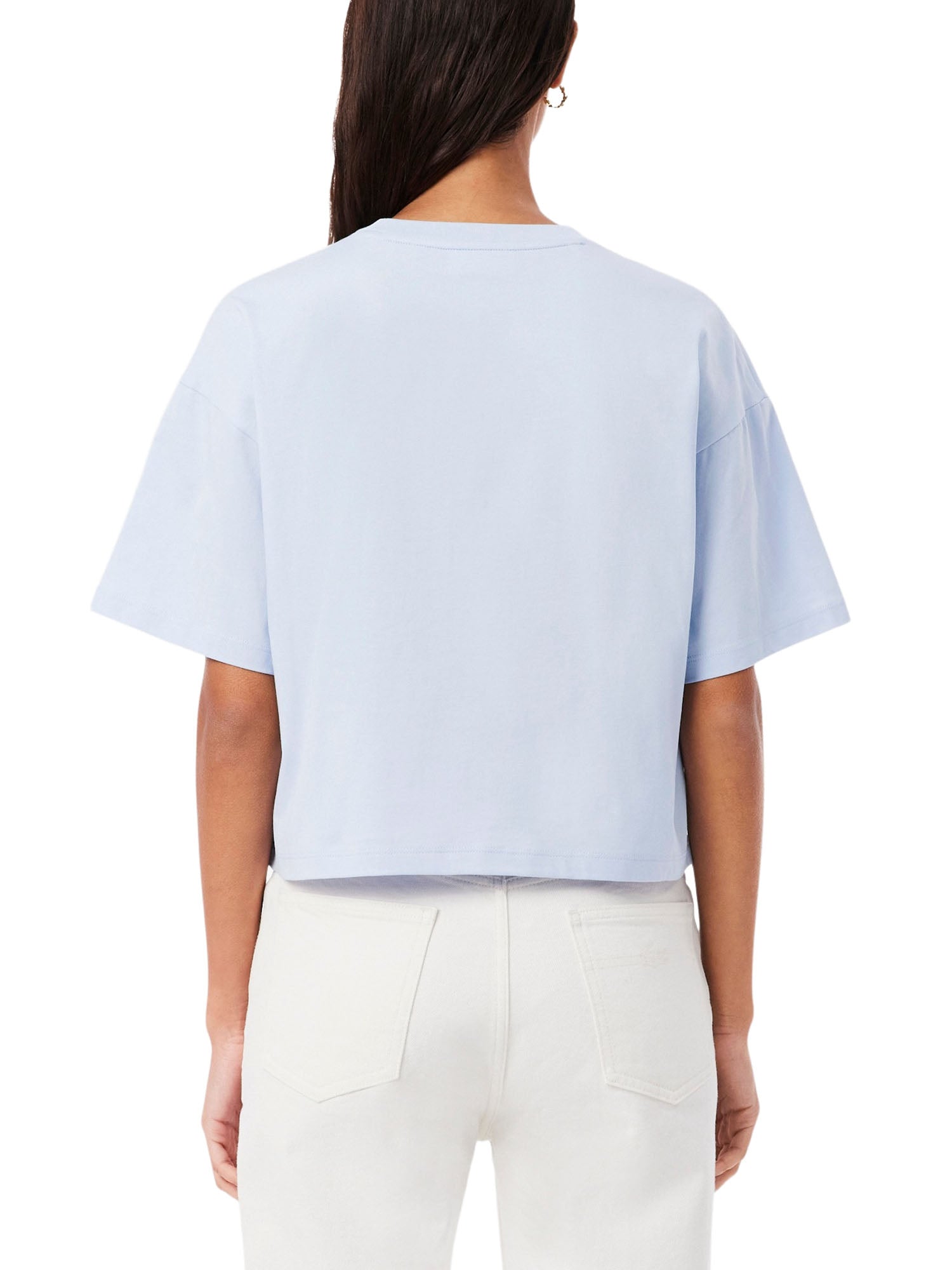 Lacoste T-shirt casual in jersey di cotone Azzurro