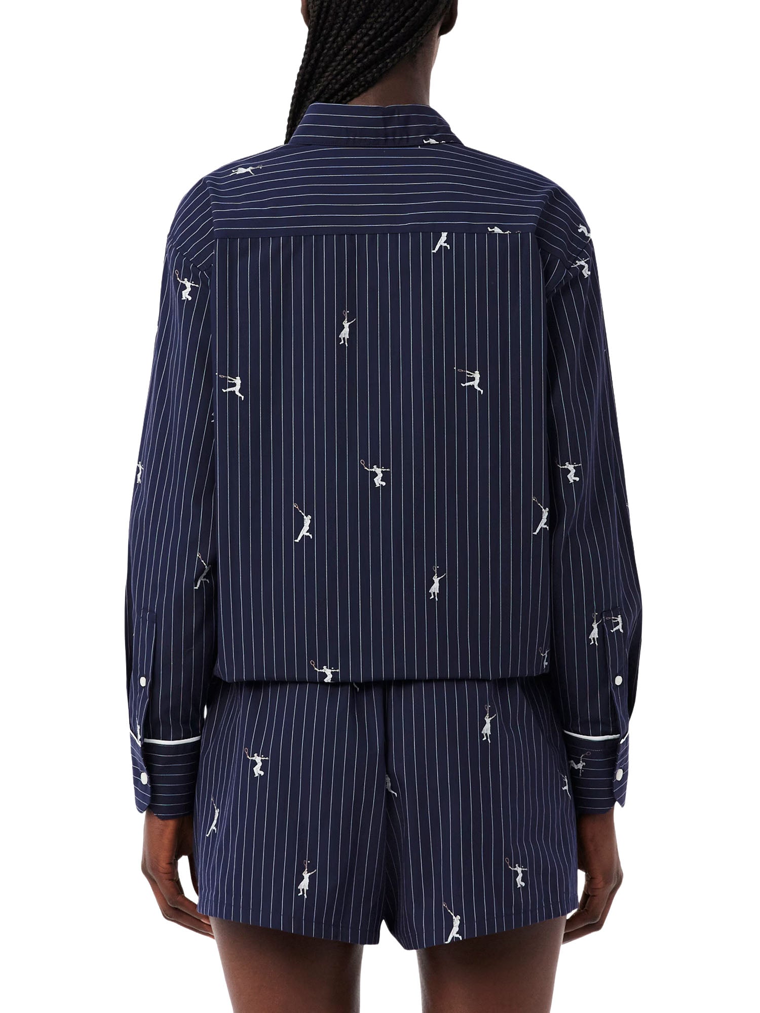 Lacoste Camicia oversize con motivi jacquard Blu