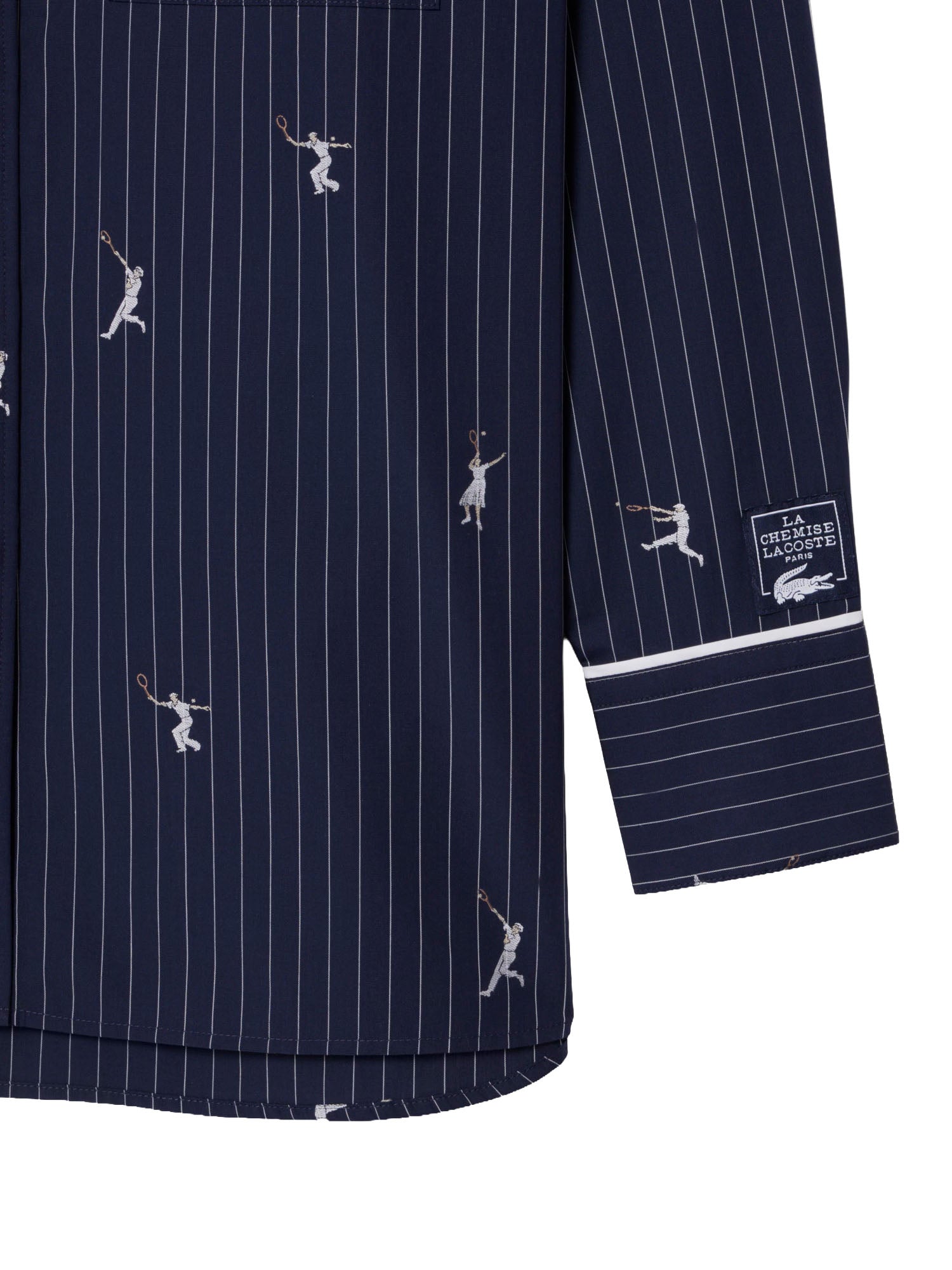 Lacoste Camicia oversize con motivi jacquard Blu