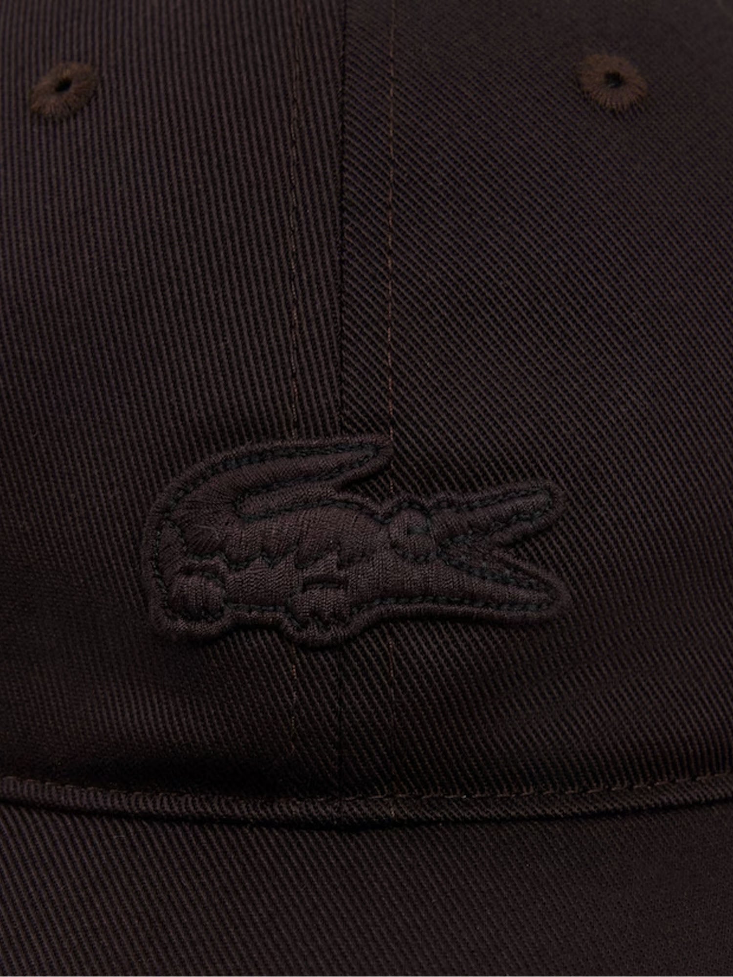 Lacoste Cappellino in twill di cotone con stemma Marrone