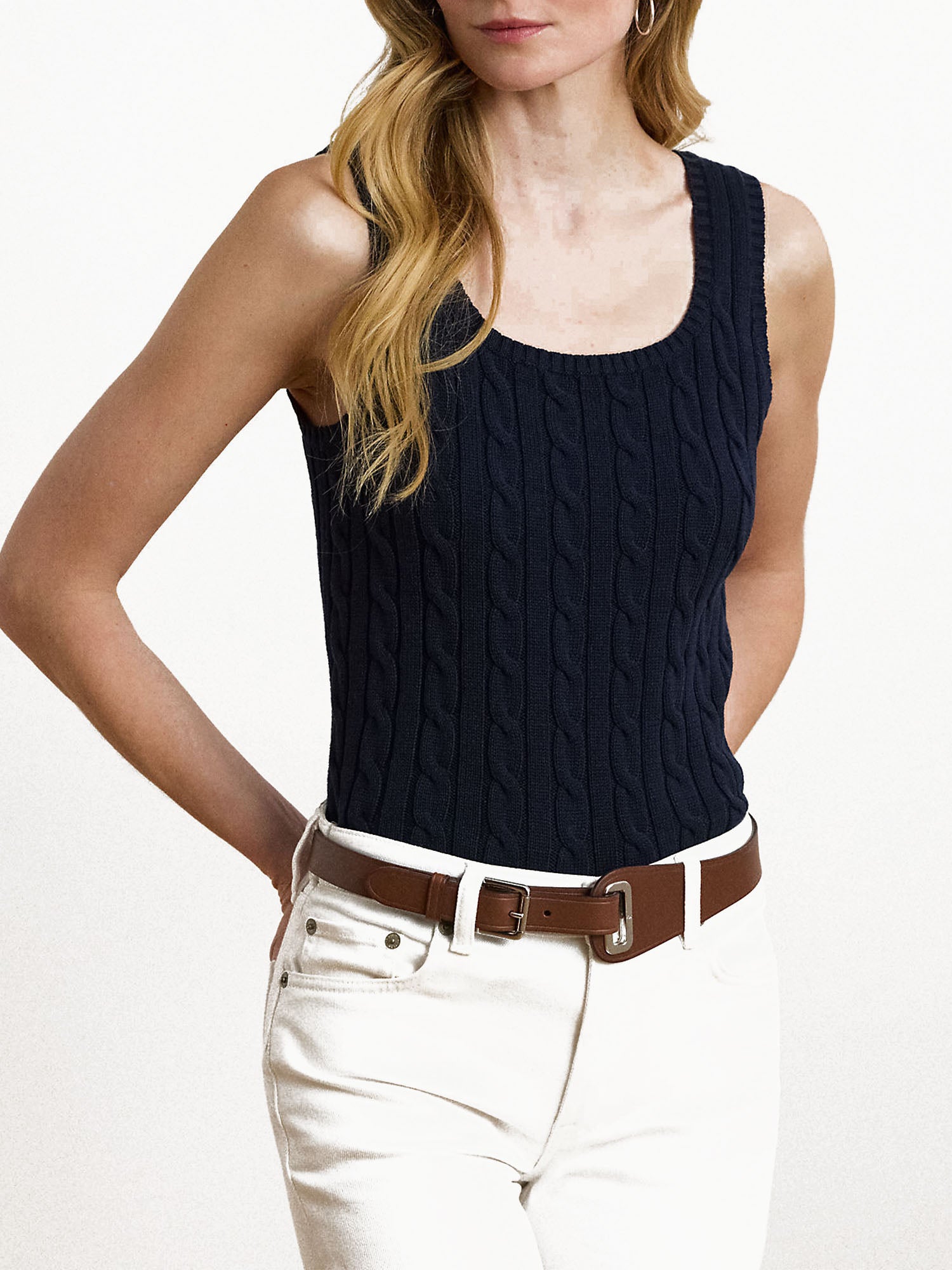 Lauren Ralph Lauren Malgione Cable Sleevlees Blu