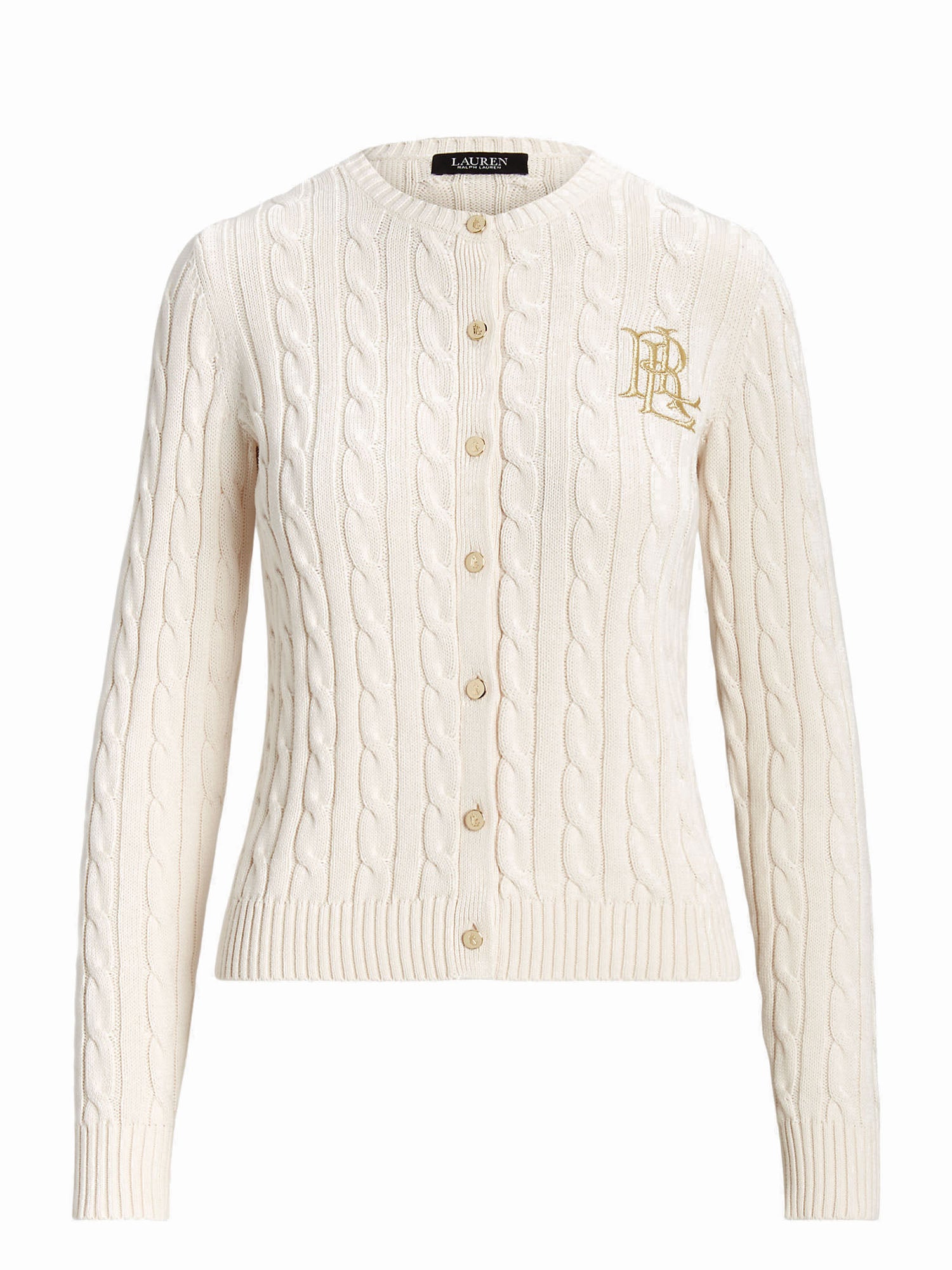 Cardigan in cotone lavorato a trecce