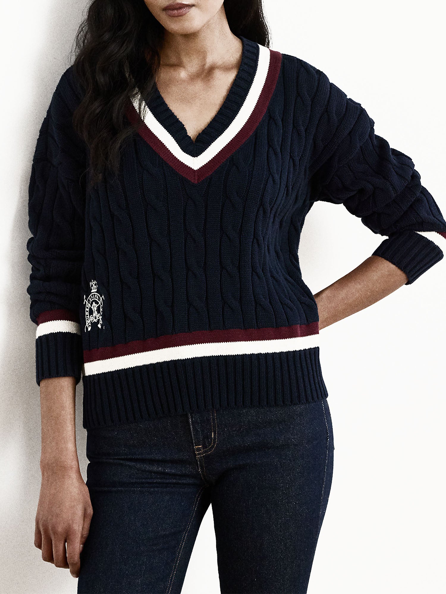 Lauren Ralph Lauren Maglione cricket in cotone Blu