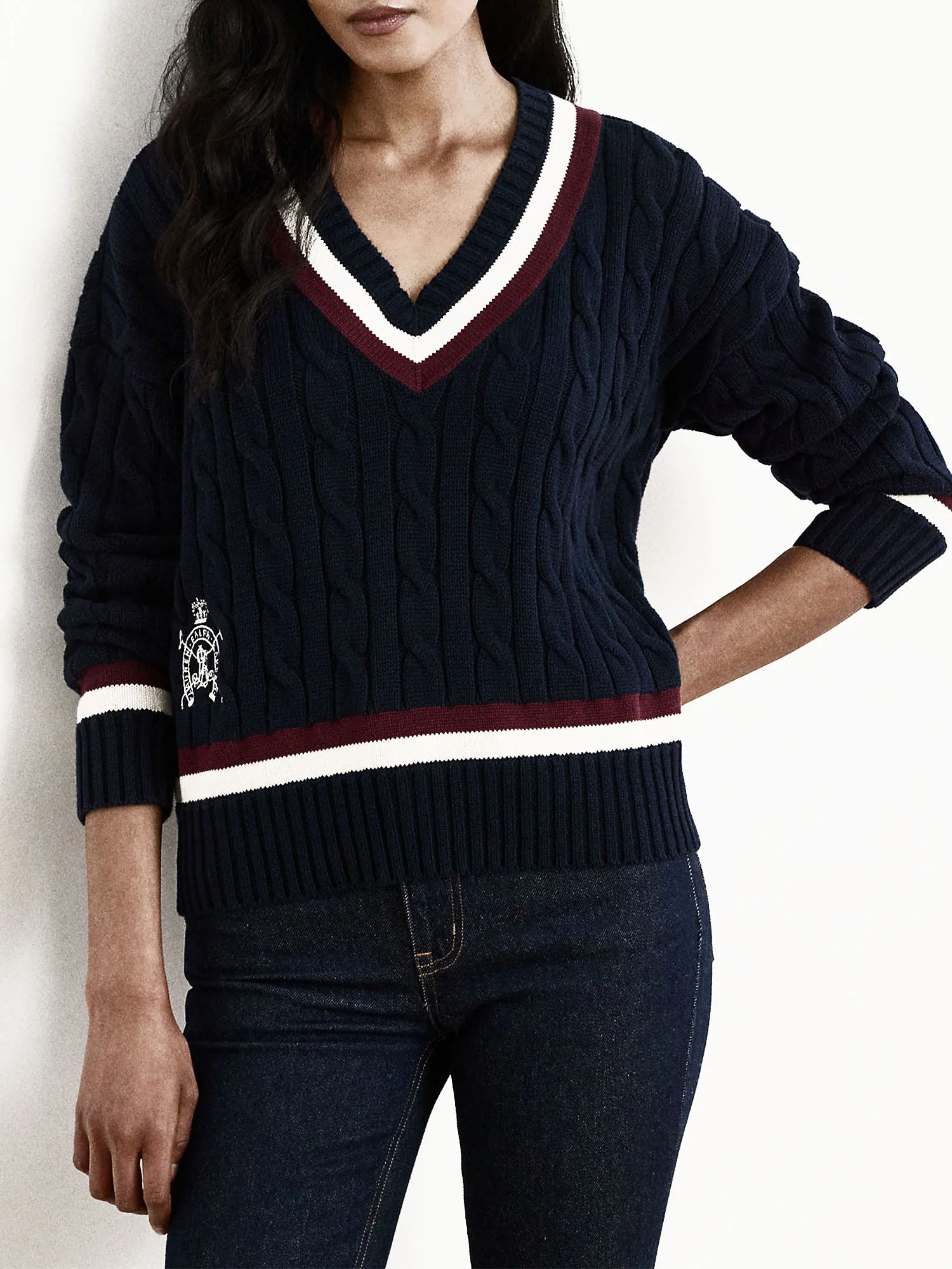 Lauren Ralph Lauren Maglione cricket in cotone Blu