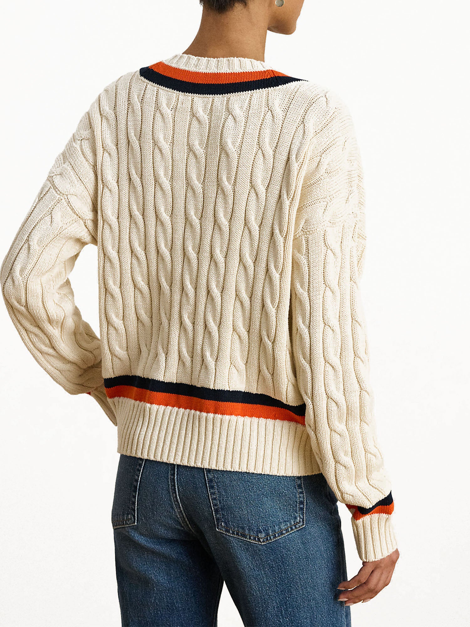 Lauren Ralph Lauren Maglione cricket in cotone Bianco