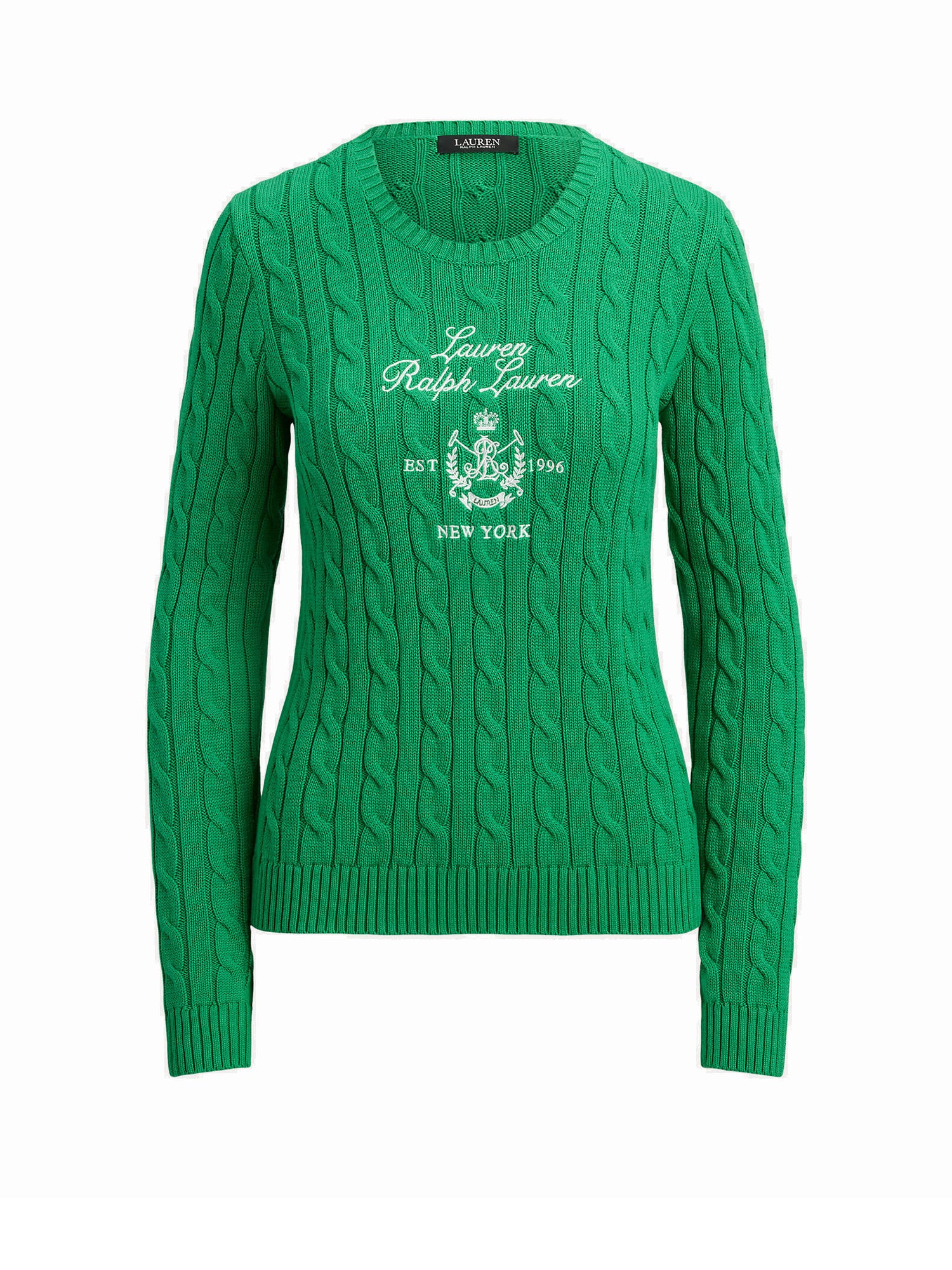 Lauren Ralph Lauren Maglione lavorato a trecce Verde