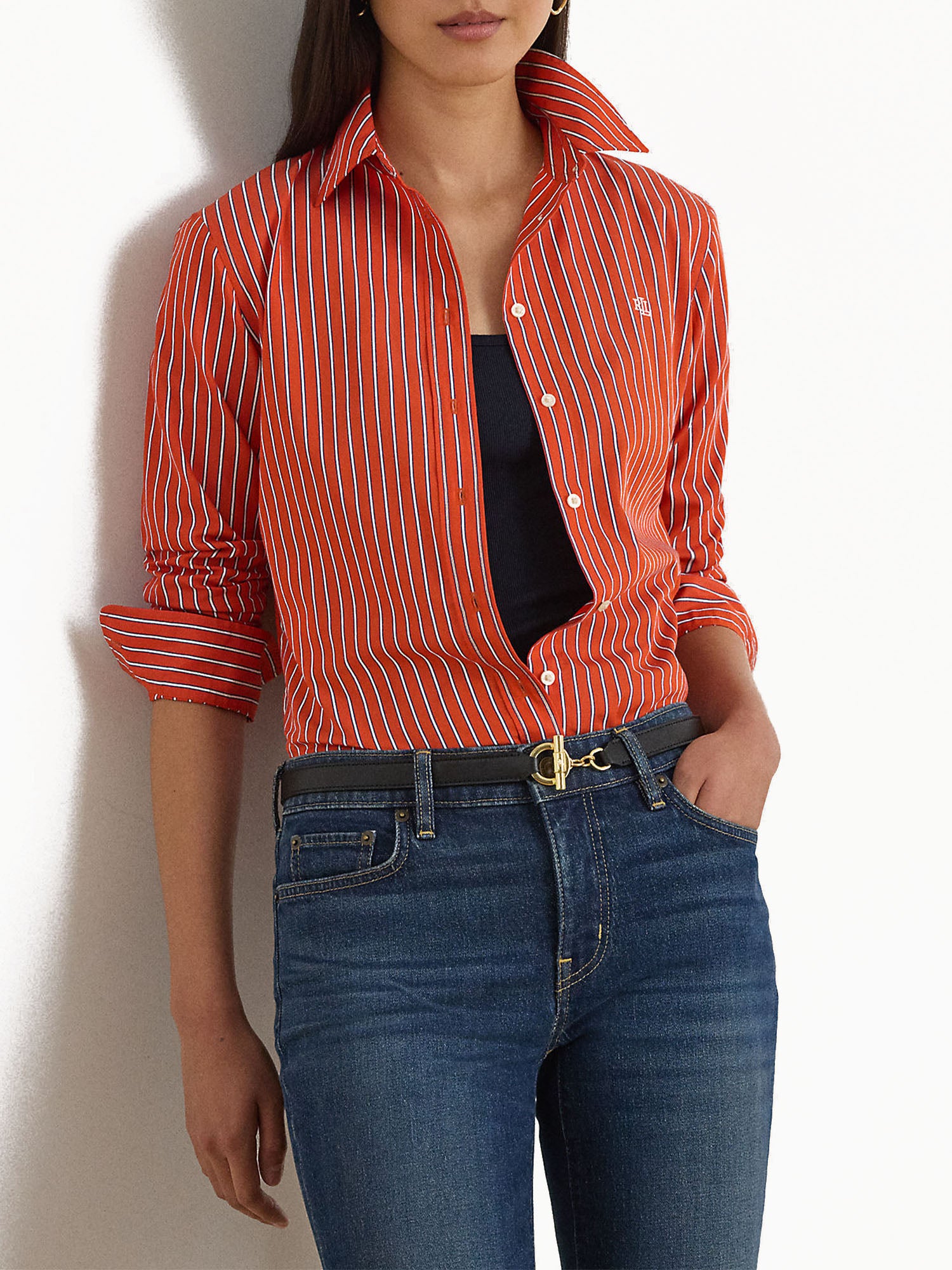 Lauren Ralph Lauren Camicia classica a righe Arancione