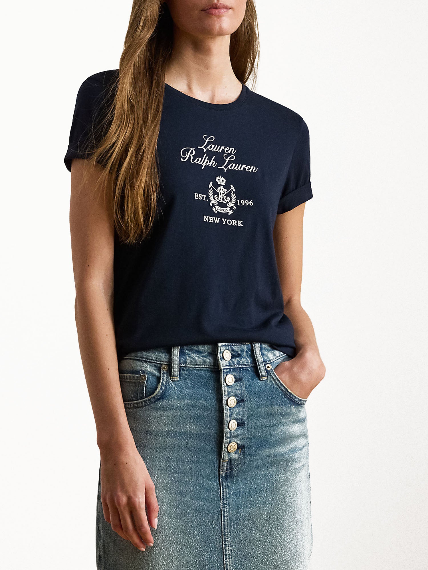 Lauren Ralph Lauren T-shirt in jersey di cotone Blu