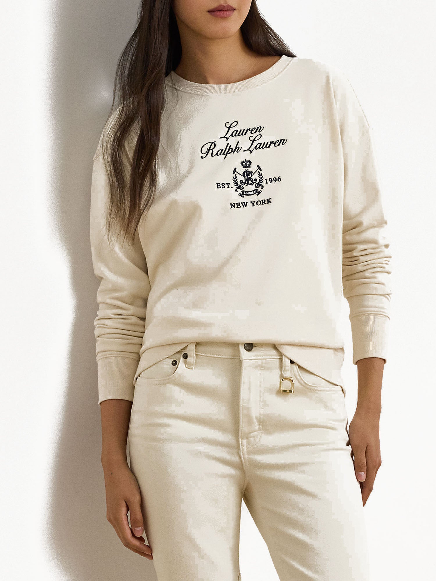 Lauren Ralph Lauren Felpa girocollo in fleece Bianco