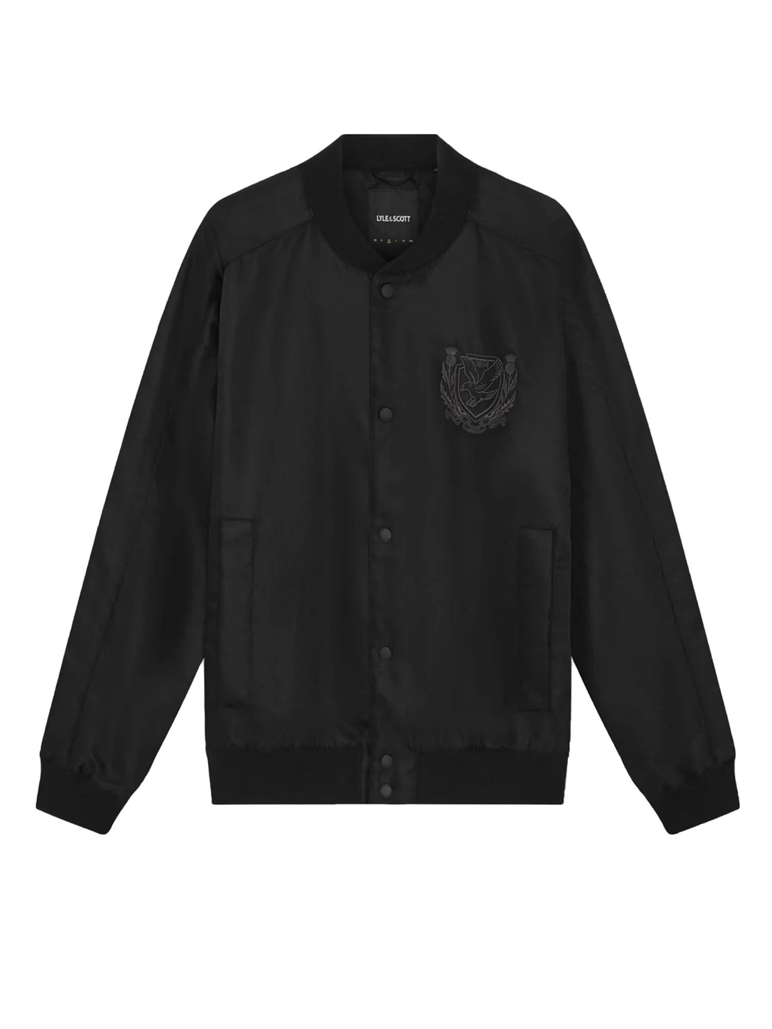 Lyle & Scott Jacket Embroidered Crest Varsity Nero