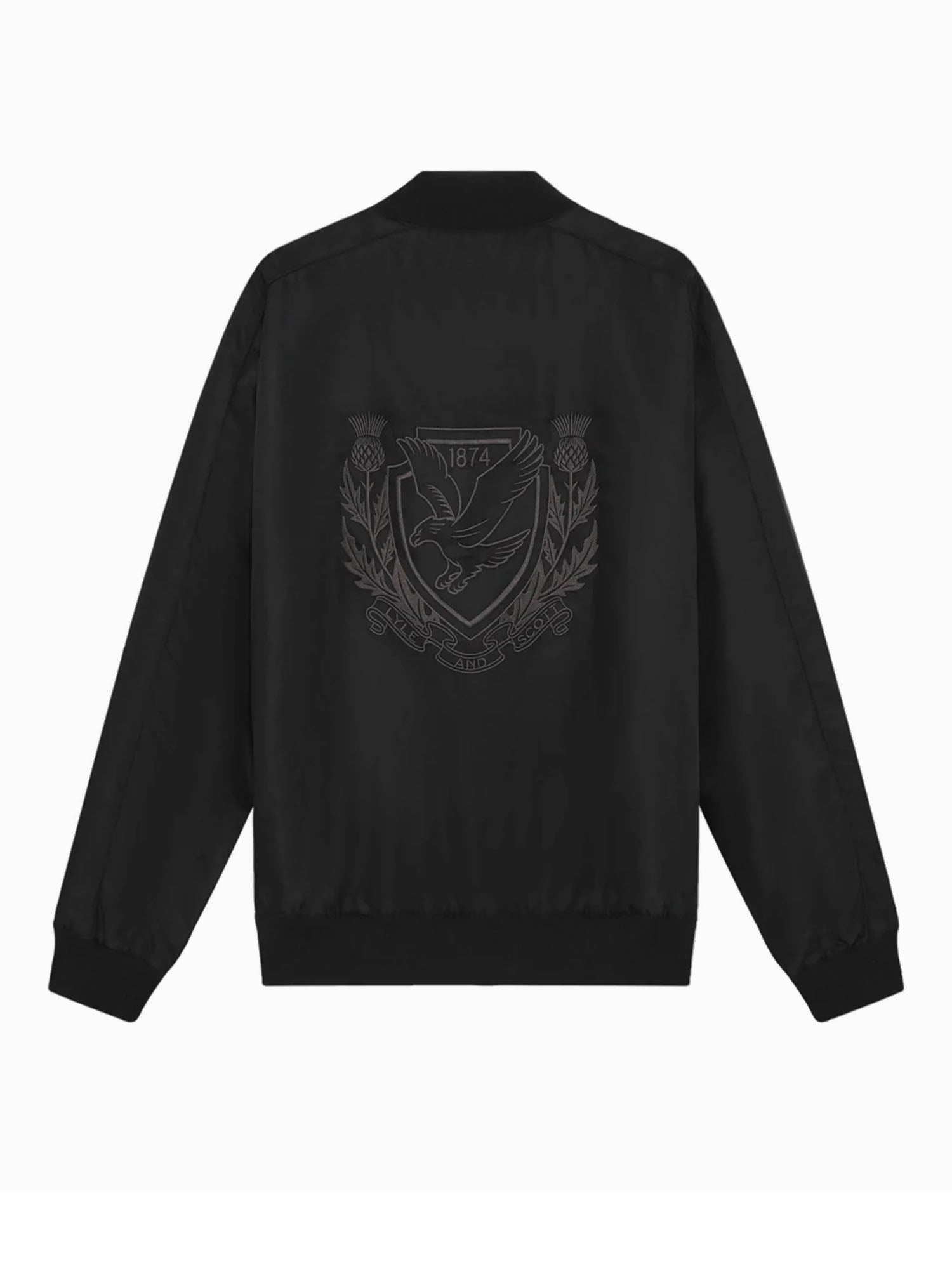 Lyle & Scott Jacket Embroidered Crest Varsity Nero