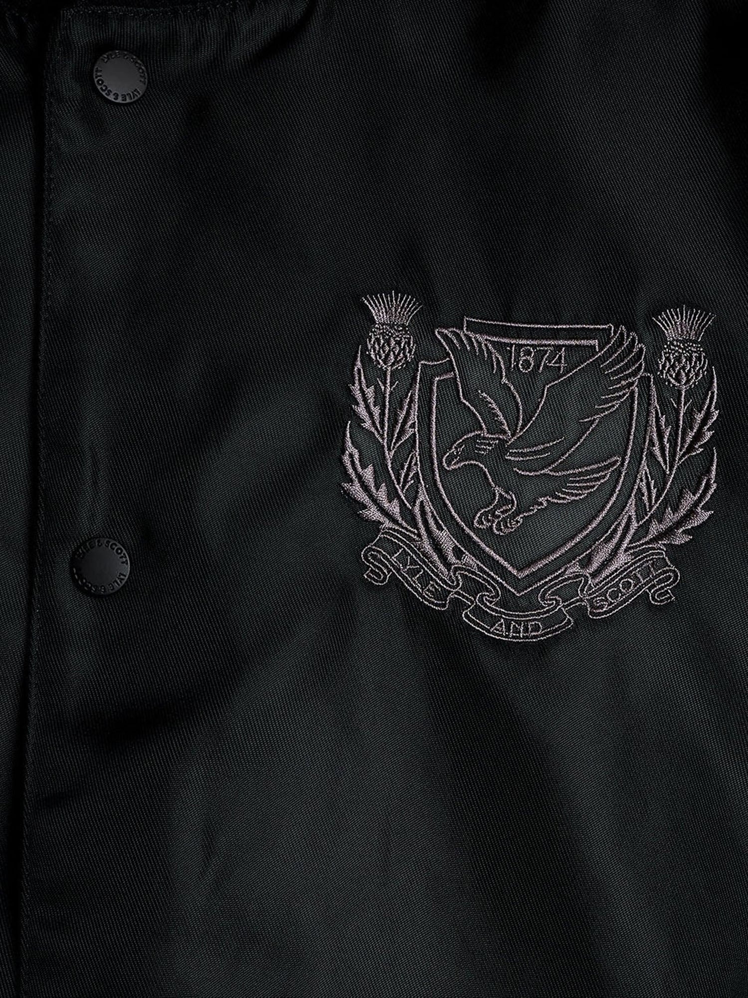 Lyle & Scott Jacket Embroidered Crest Varsity Nero