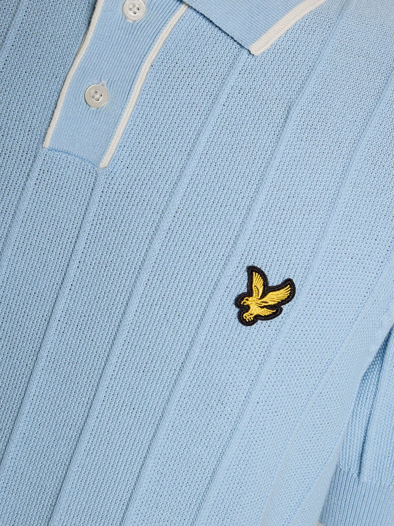 Lyle & Scott Polo Tipped Pique Knitted Celeste