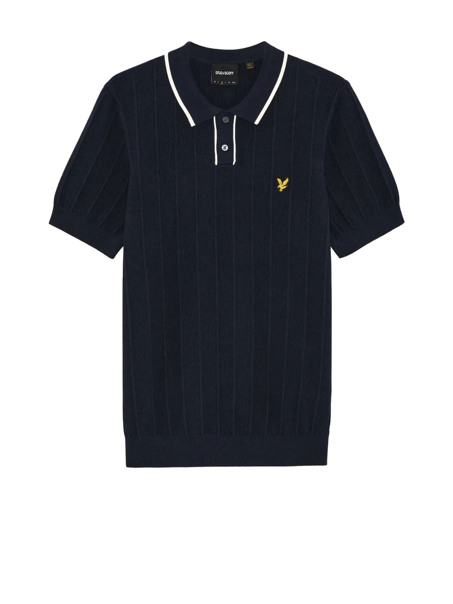 Lyle & Scott Polo Tipped Pique Knitted Blu
