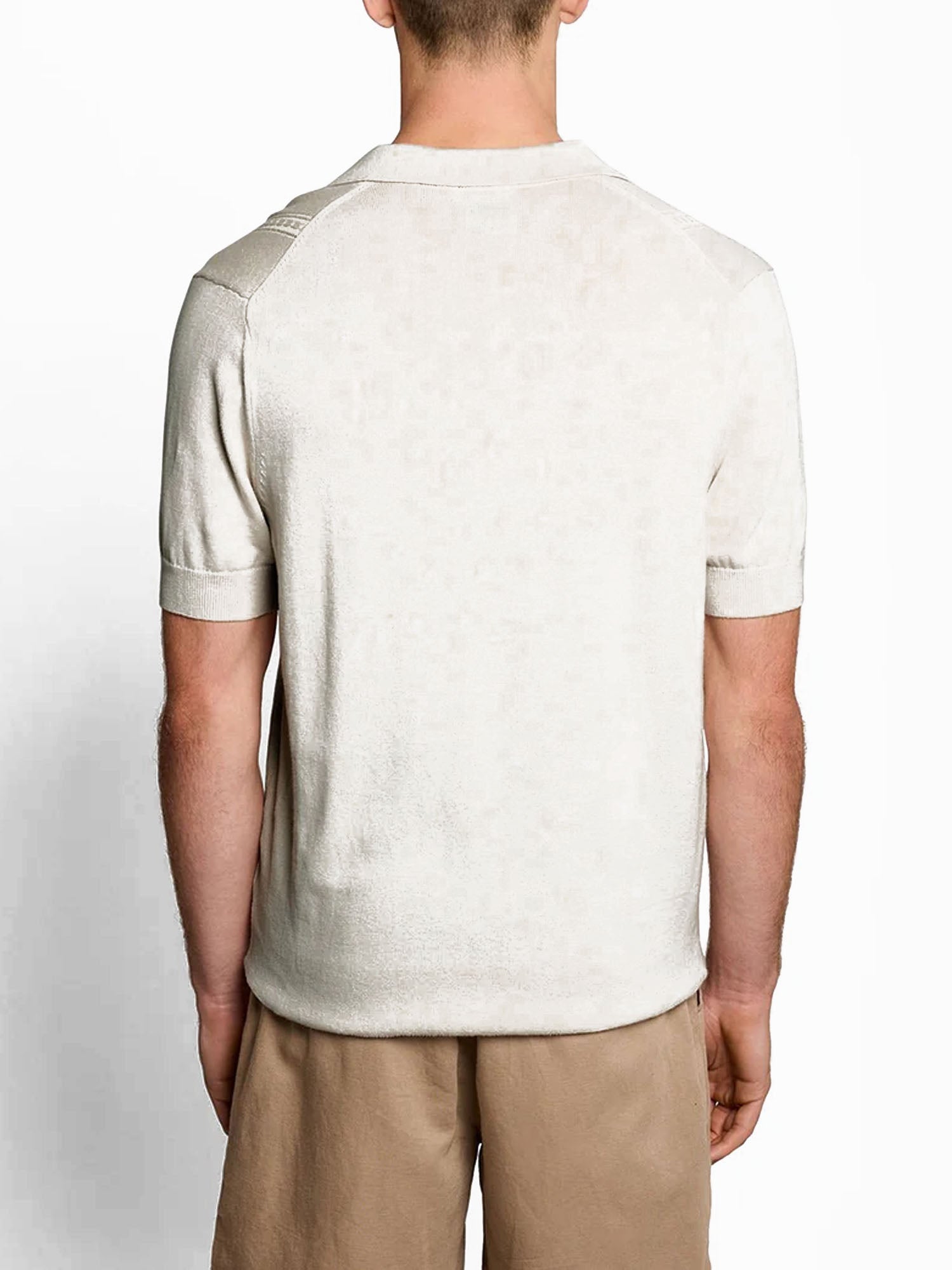 Lyle & Scott Polo Open Collar Argyle Knitted Grigio