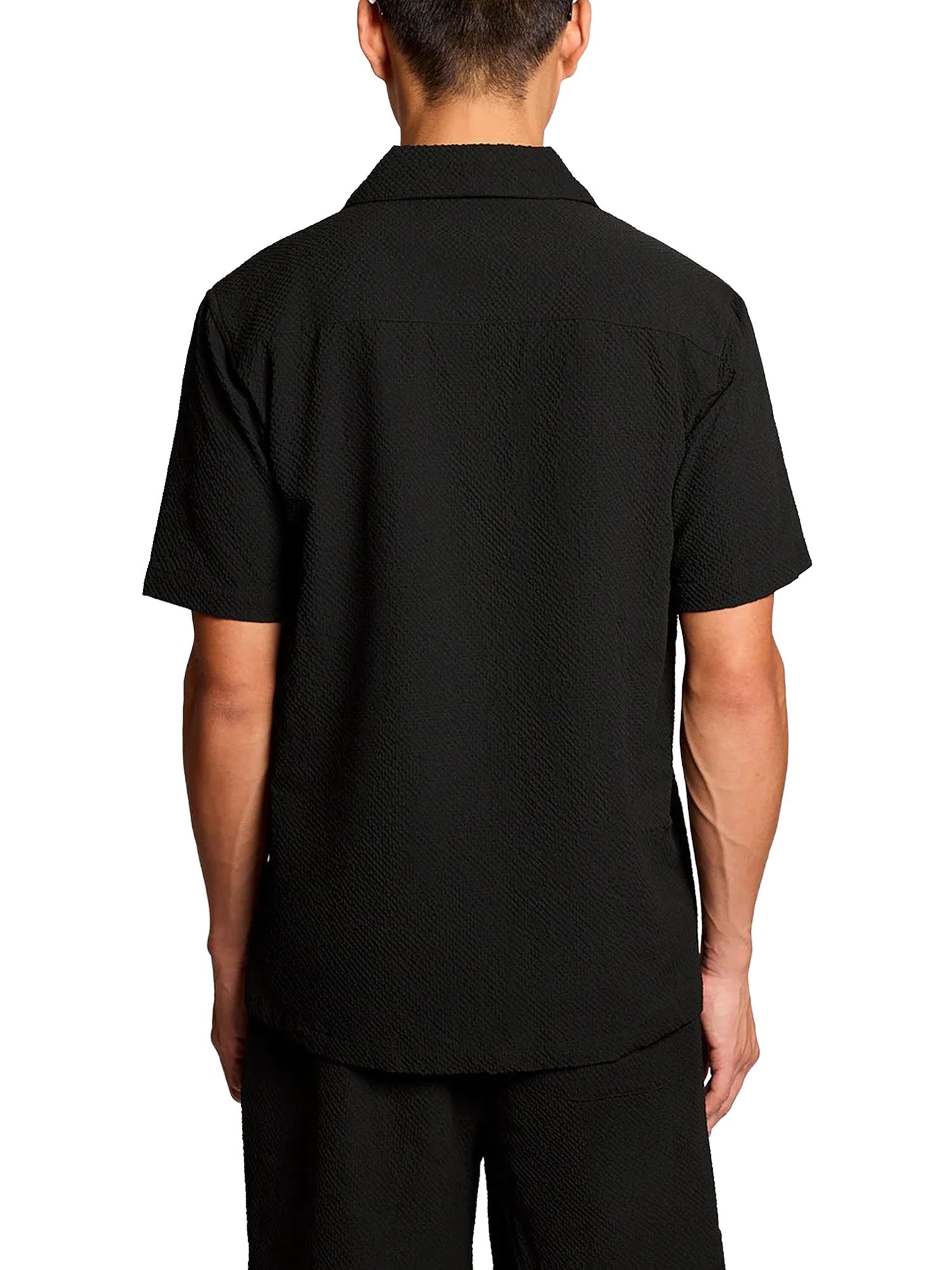 Lyle & Scott Camicia da resort a maniche corte stropicciata Nero