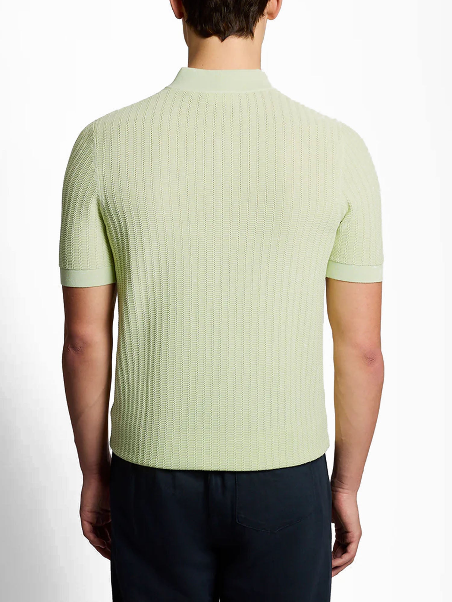Lyle & Scott Polo Superfine Cotton 1/4 Zip Knitted Verde