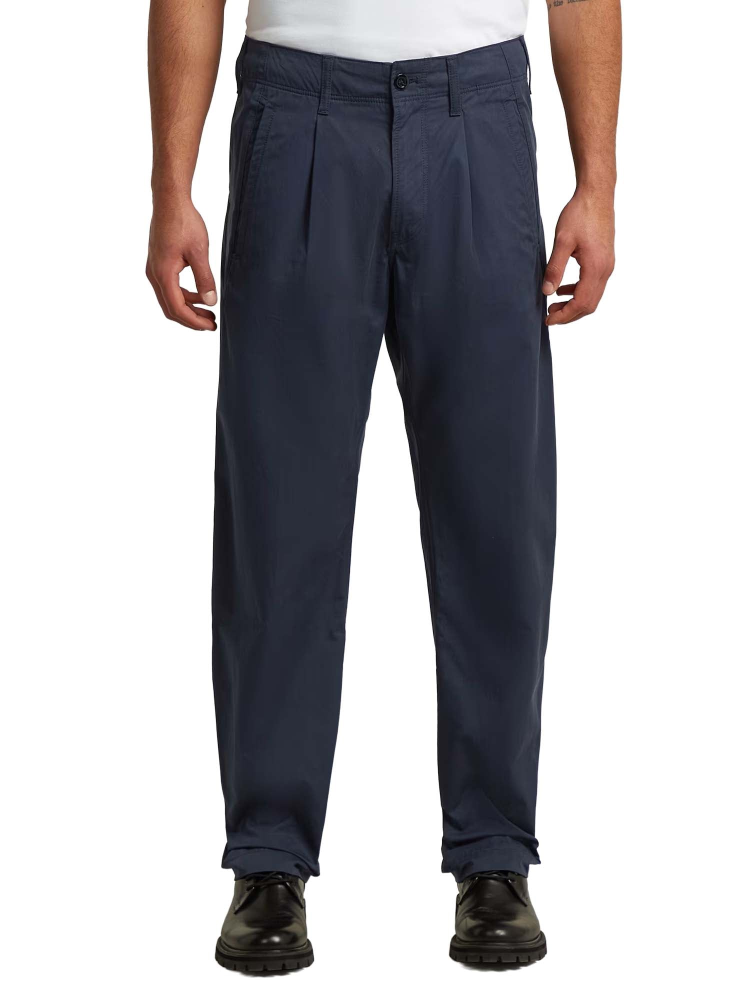 G-star Pleated Loose Tapered Chino Blu