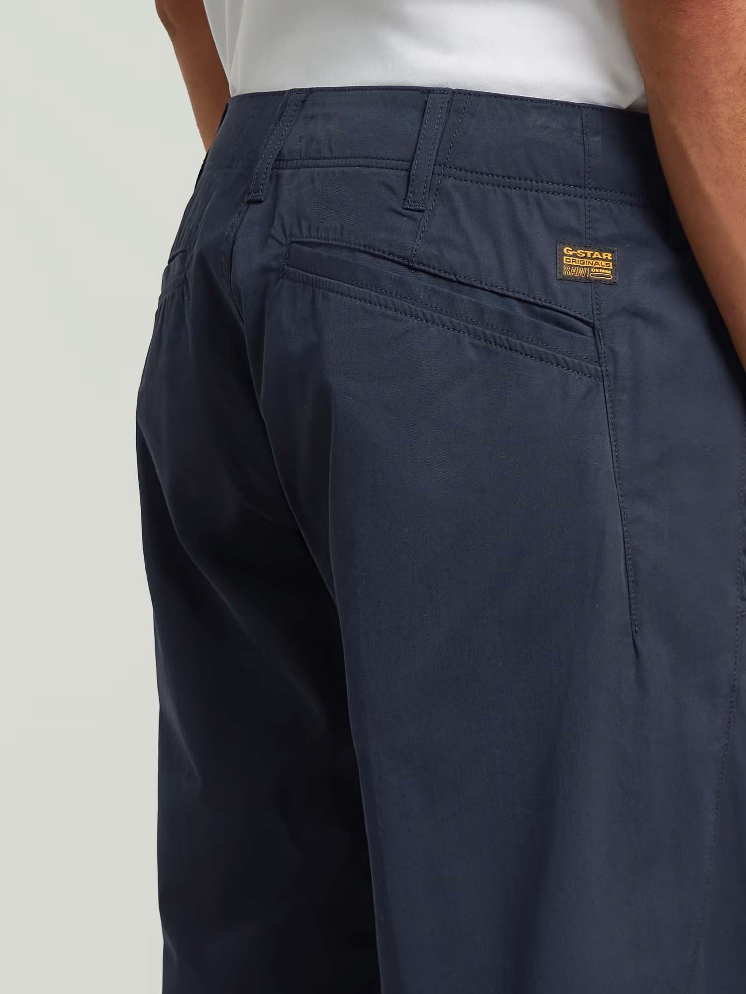 G-star Pleated Loose Tapered Chino Blu