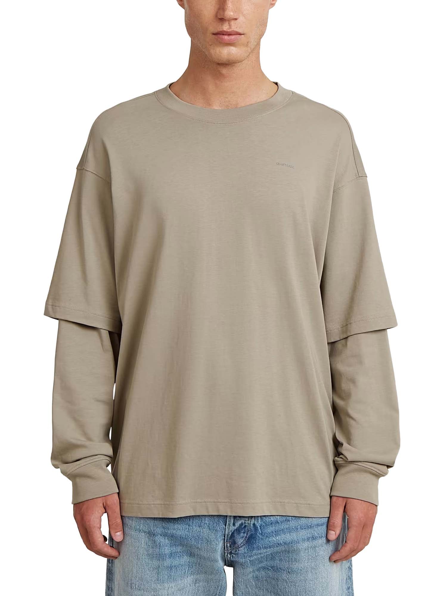 G-star T-Shirt Double Sleeve Loose Grigio