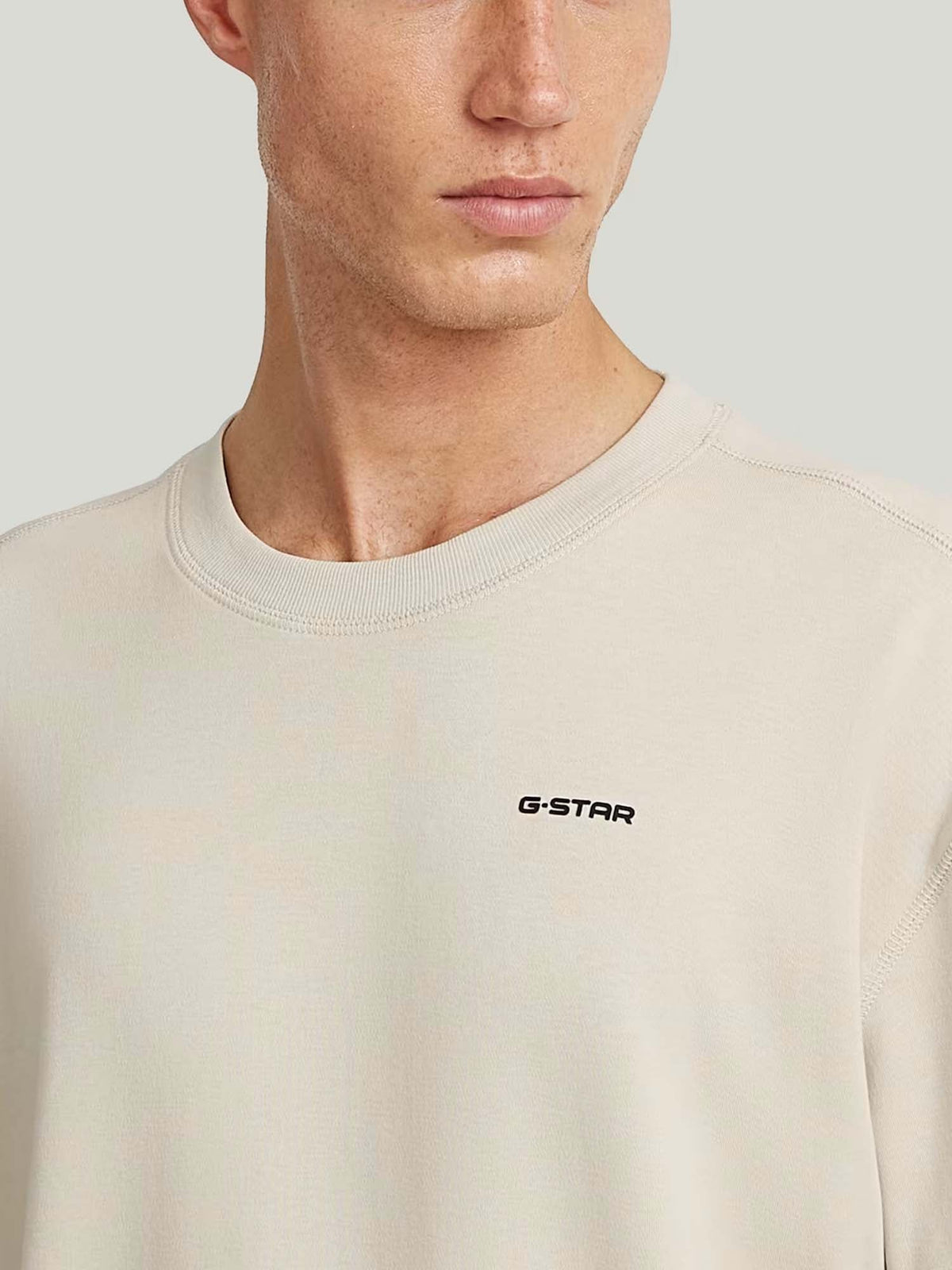 G-star T-Shirt Rib Insert Relaxed Beige