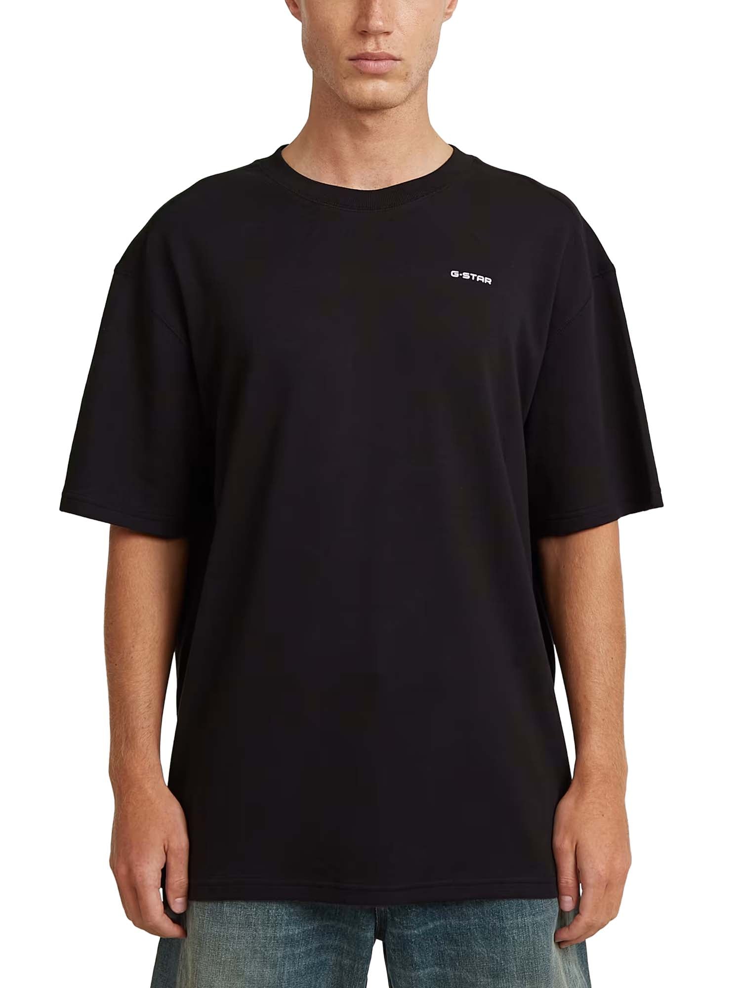 G-star T-Shirt Rib Insert Relaxed Nero