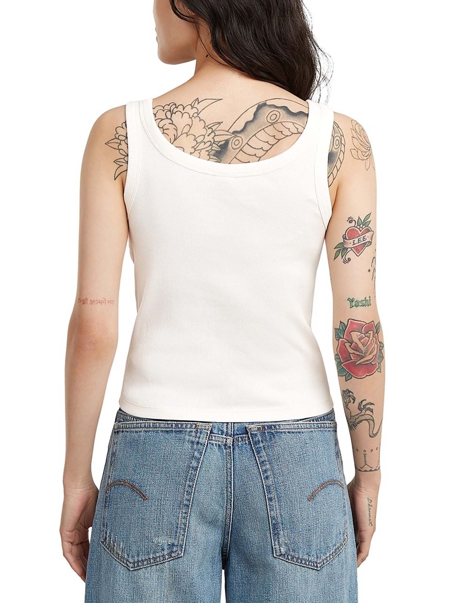 G-star T-Shirt Slim Rib Tank Bianco