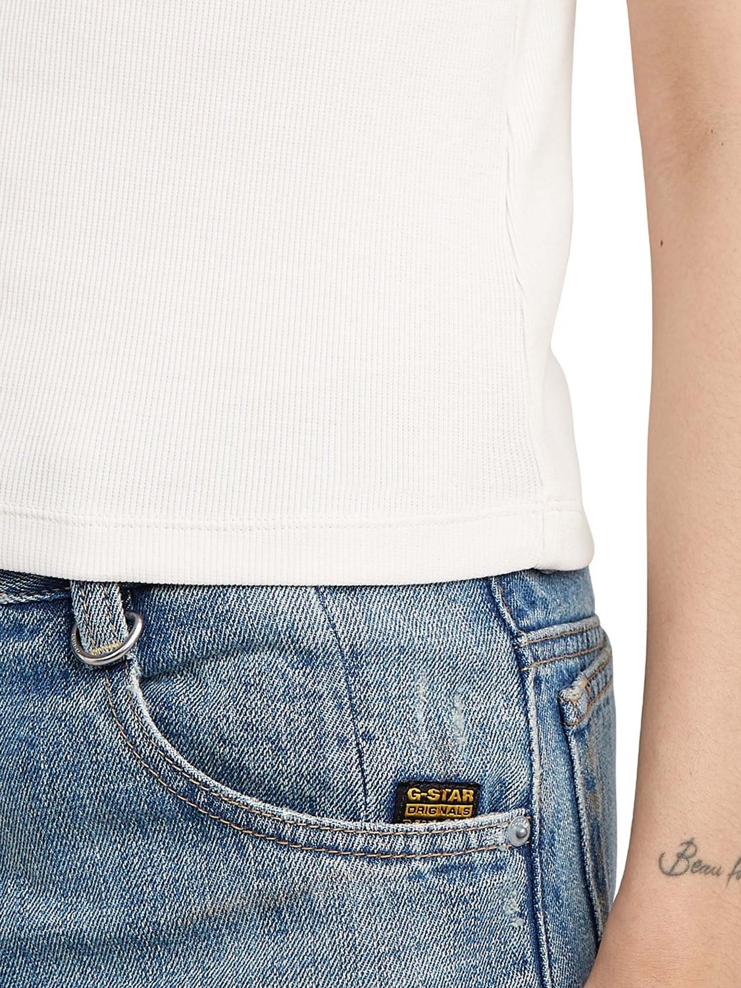 G-star T-Shirt Slim Rib Tank Bianco