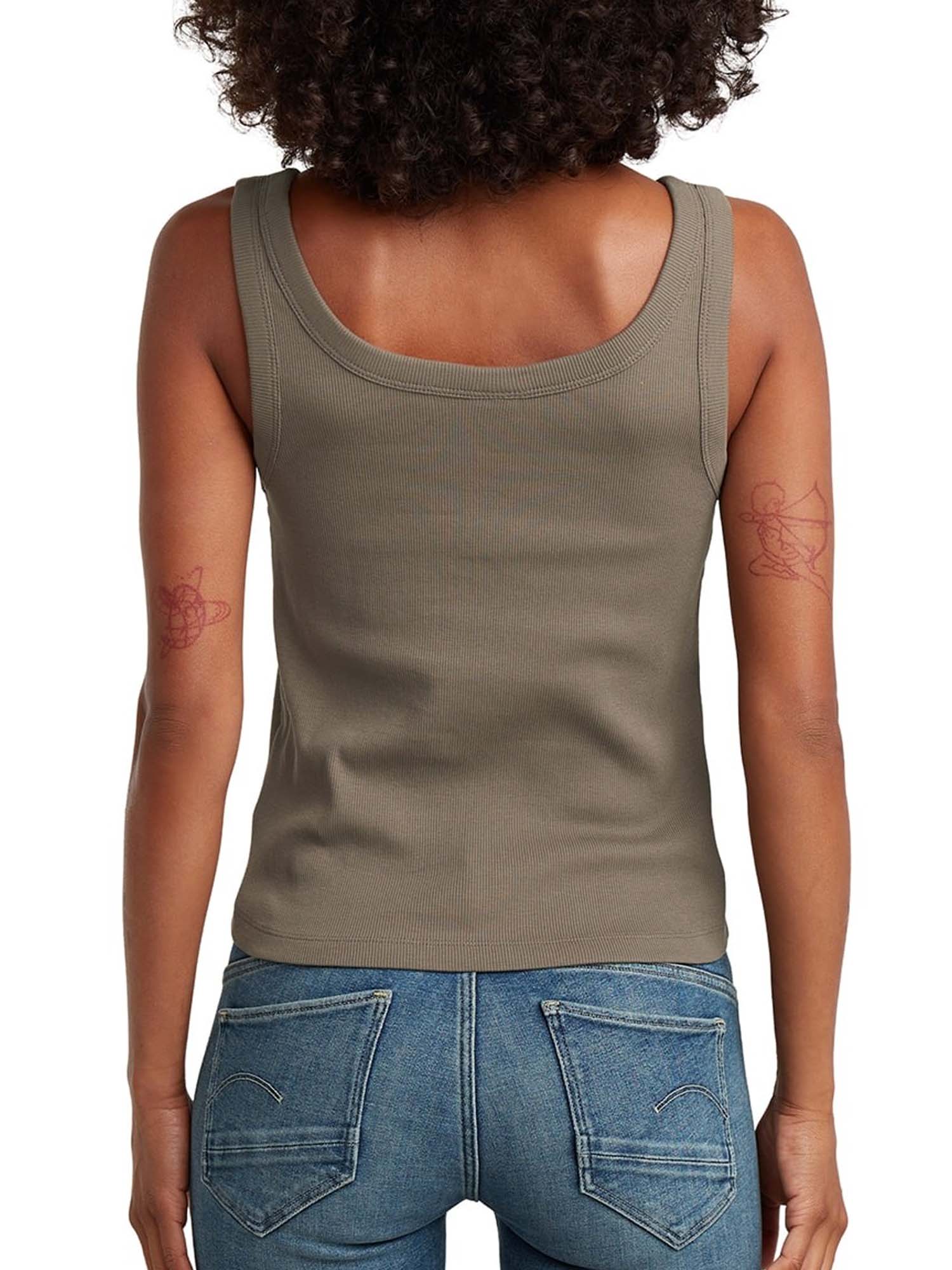 G-star T-Shirt Slim Rib Tank Marrone