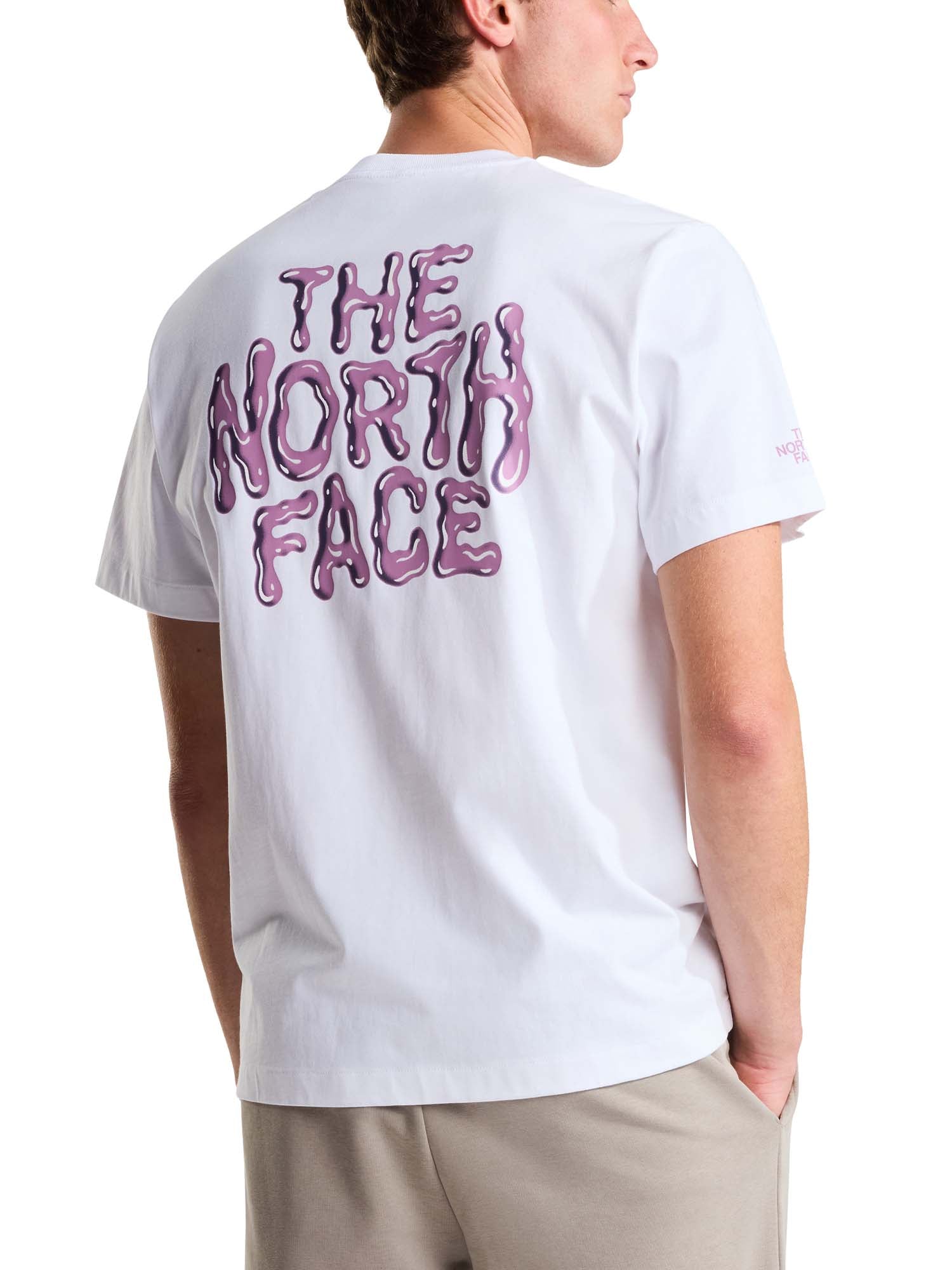 The North Face T-shirt Drip Logo Relaxed con grafica da uomo Bianco