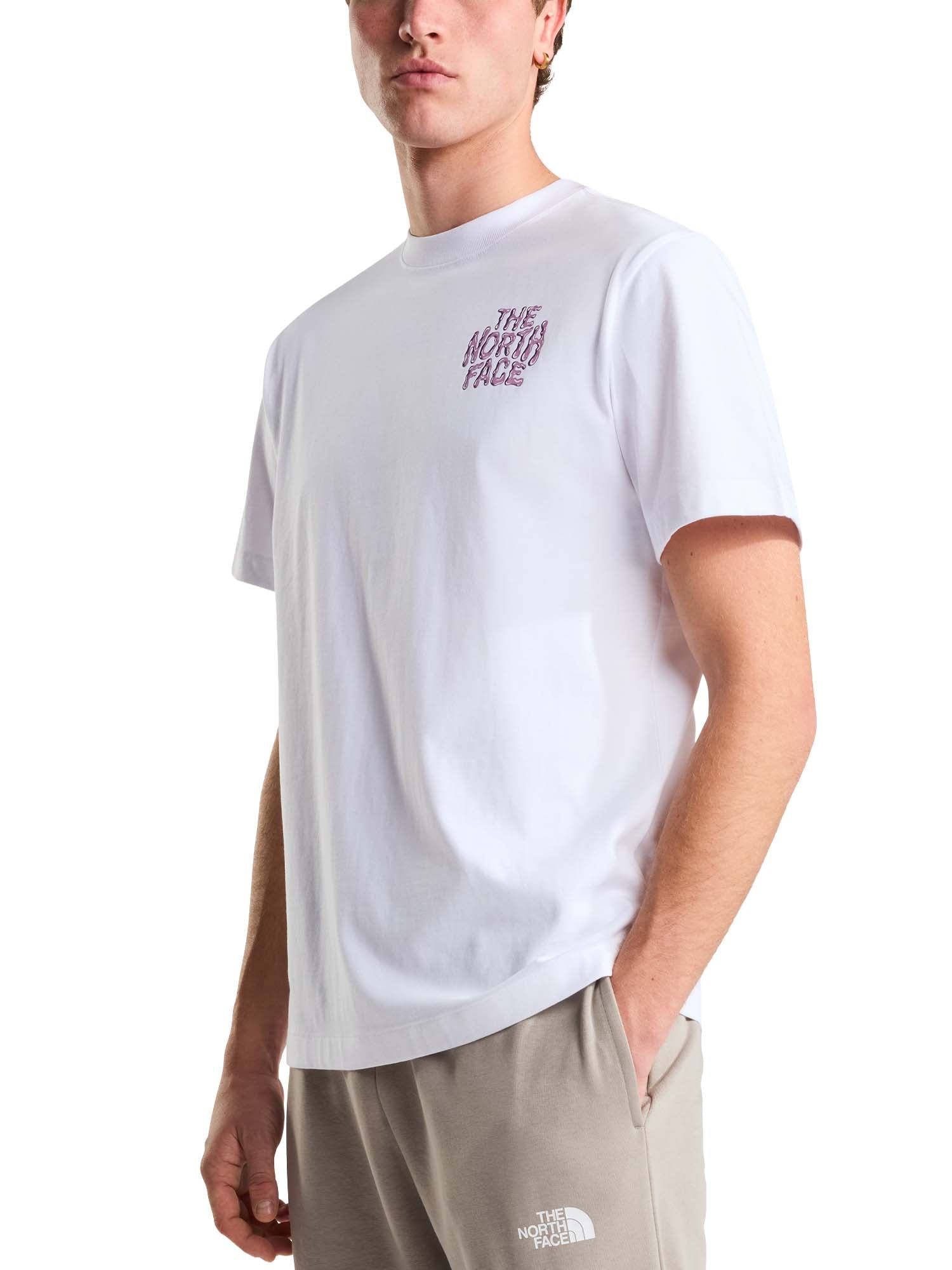 The North Face T-shirt Drip Logo Relaxed con grafica da uomo Bianco