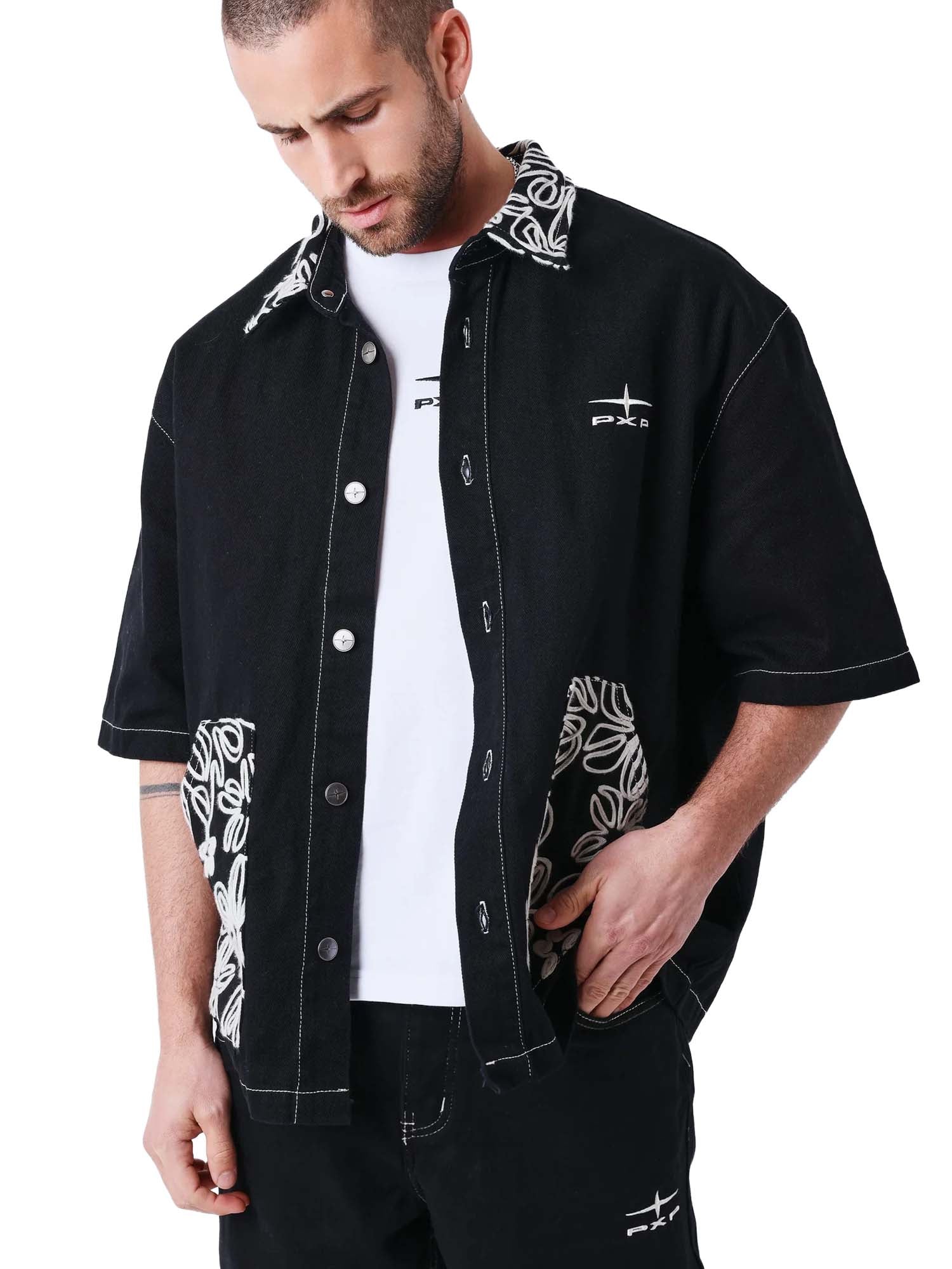 Project X Paris Camicia maniche corte Bandana Nero