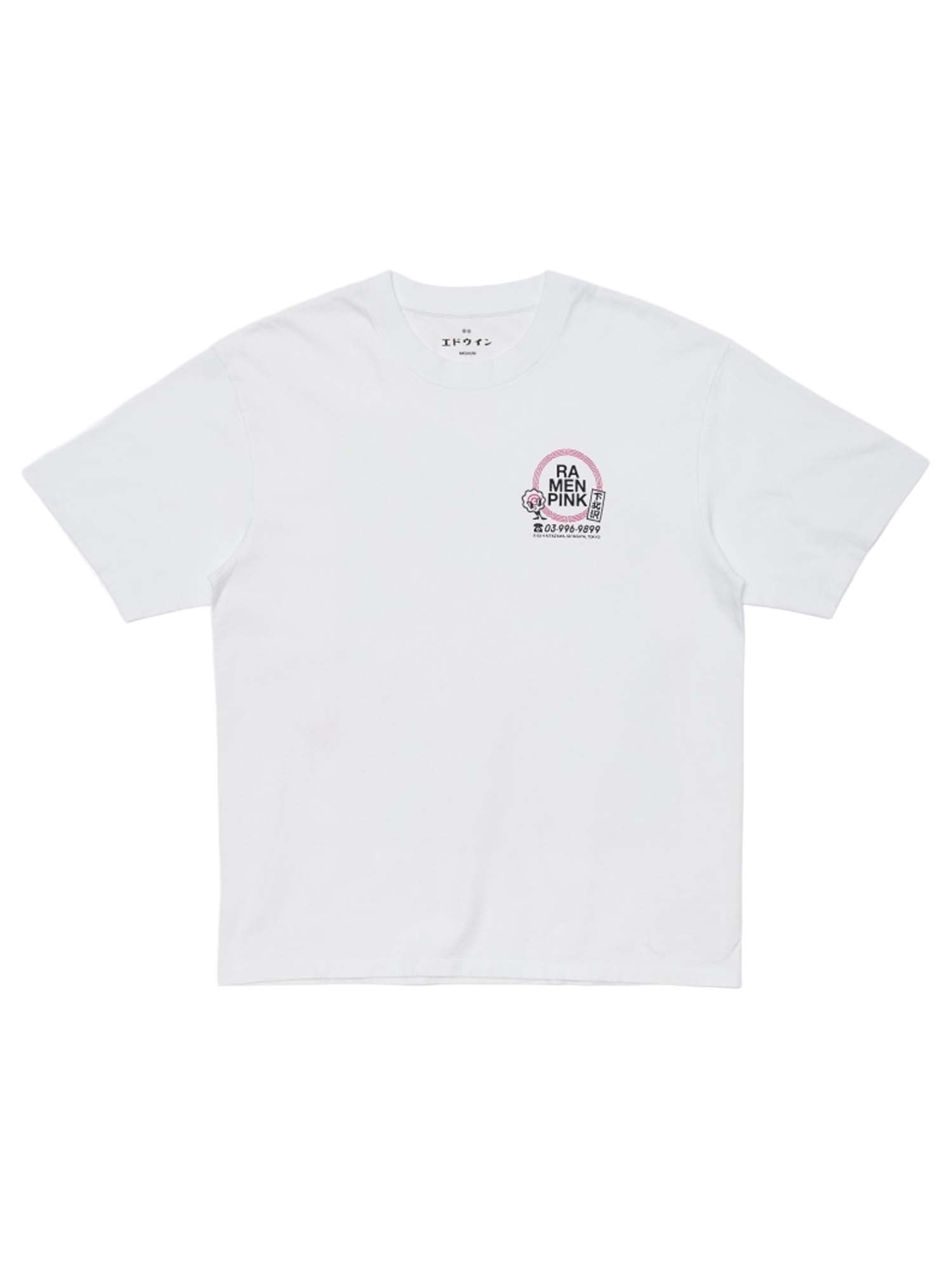 Edwin Ramen Pink T-Shirt Bianco