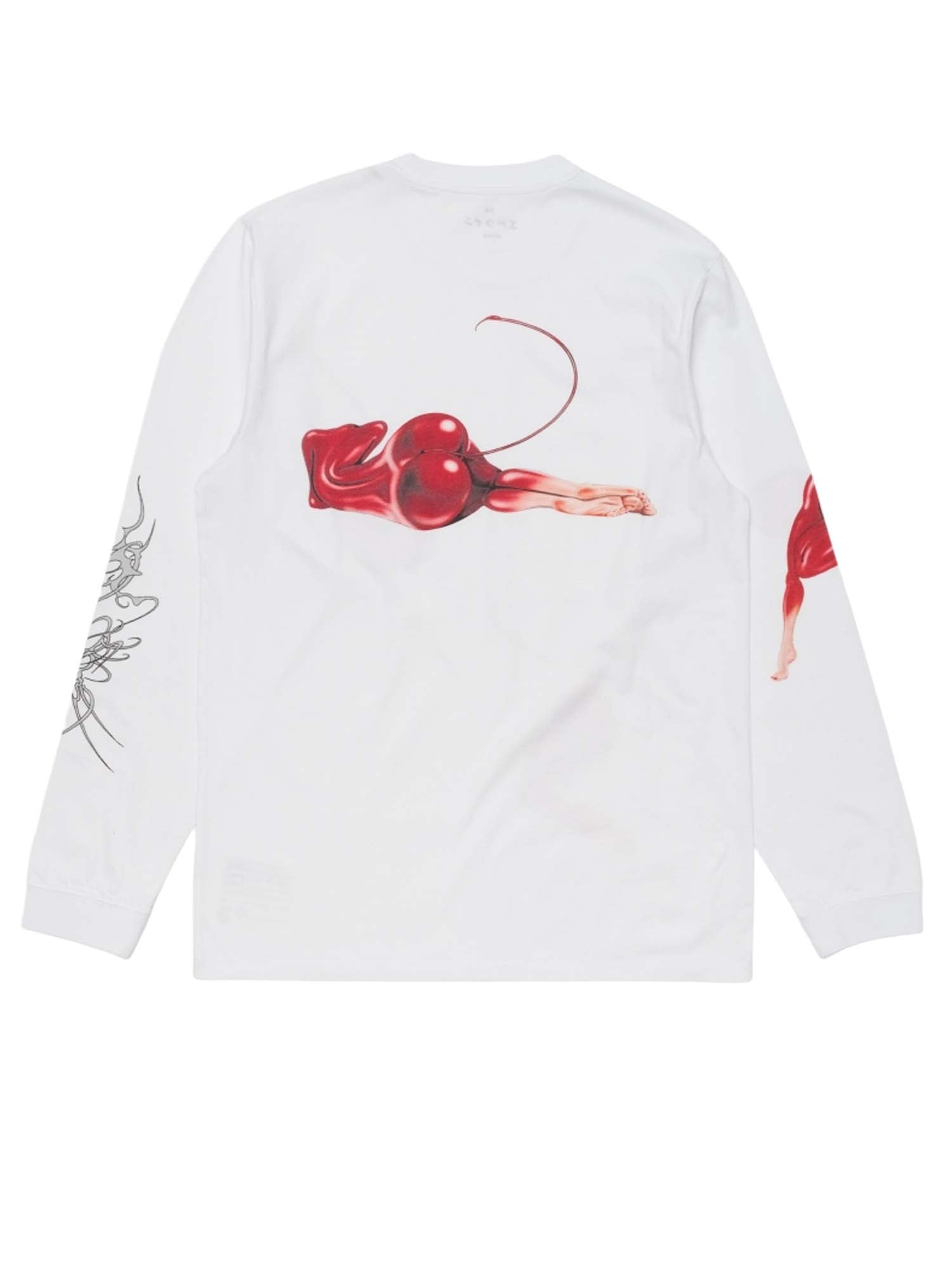 Edwin Cherry Devil T-Shirt LS Bianco