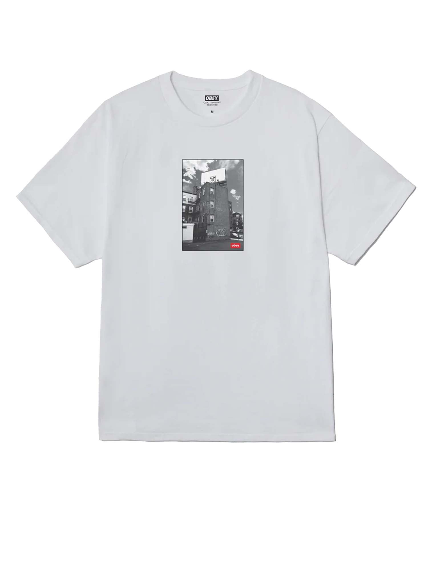 Obey Boston Billboard Classic T-Shirt Bianco