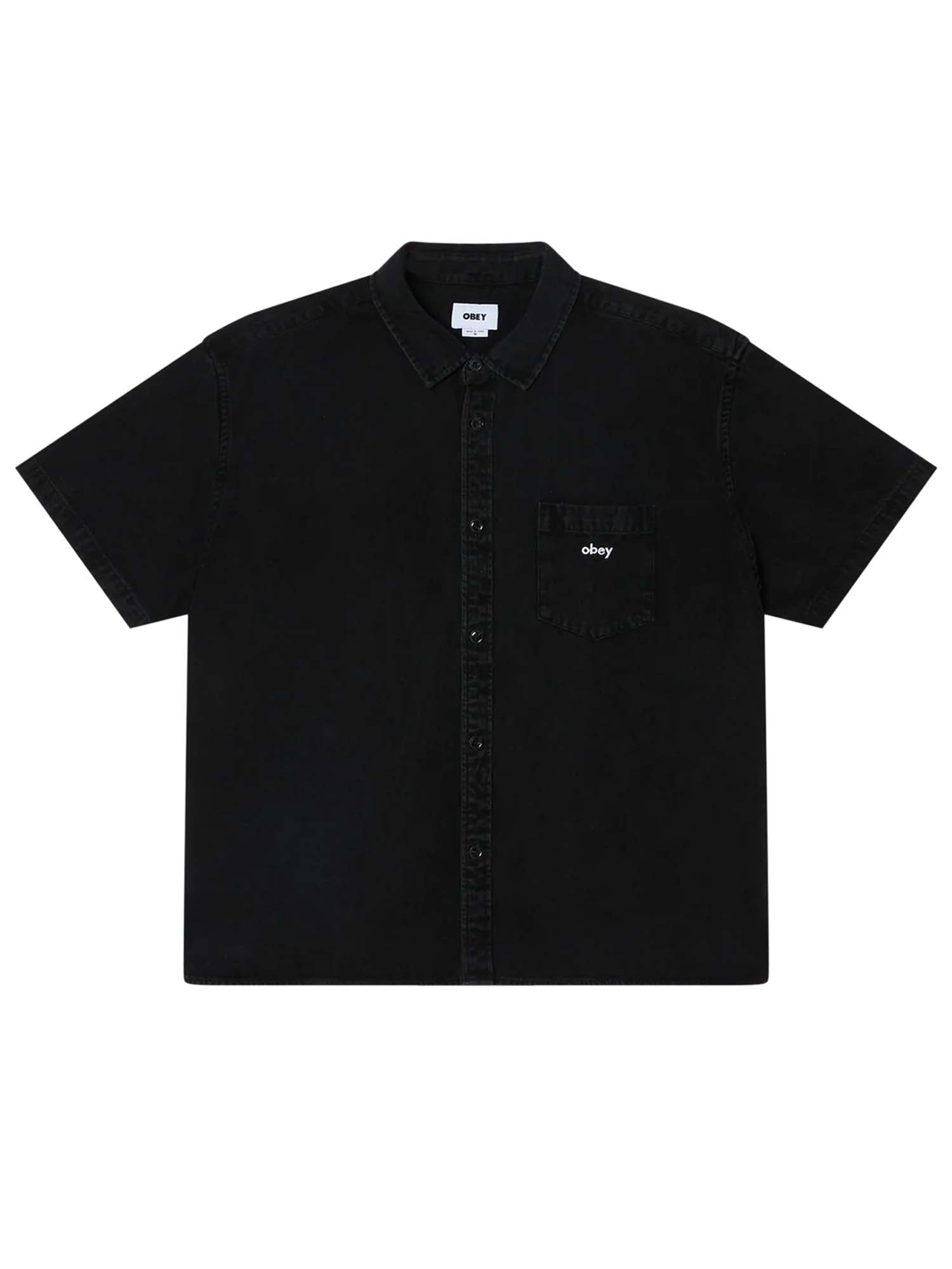 Obey Owens Denim SS Shirt Nero