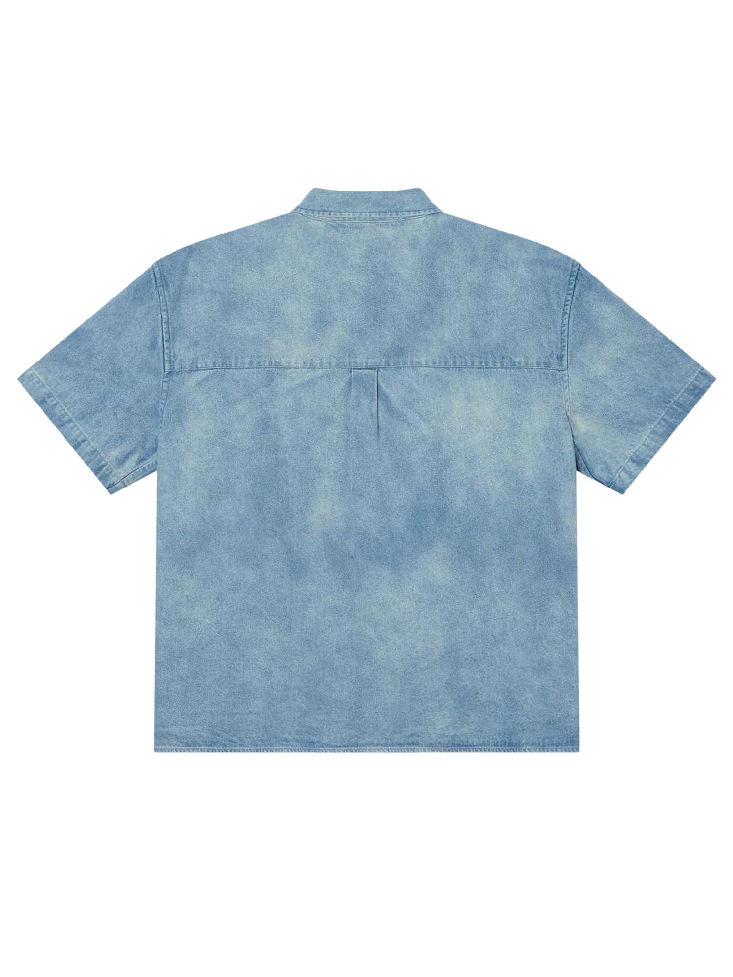 Obey Owens Denim SS Shirt Azzurro