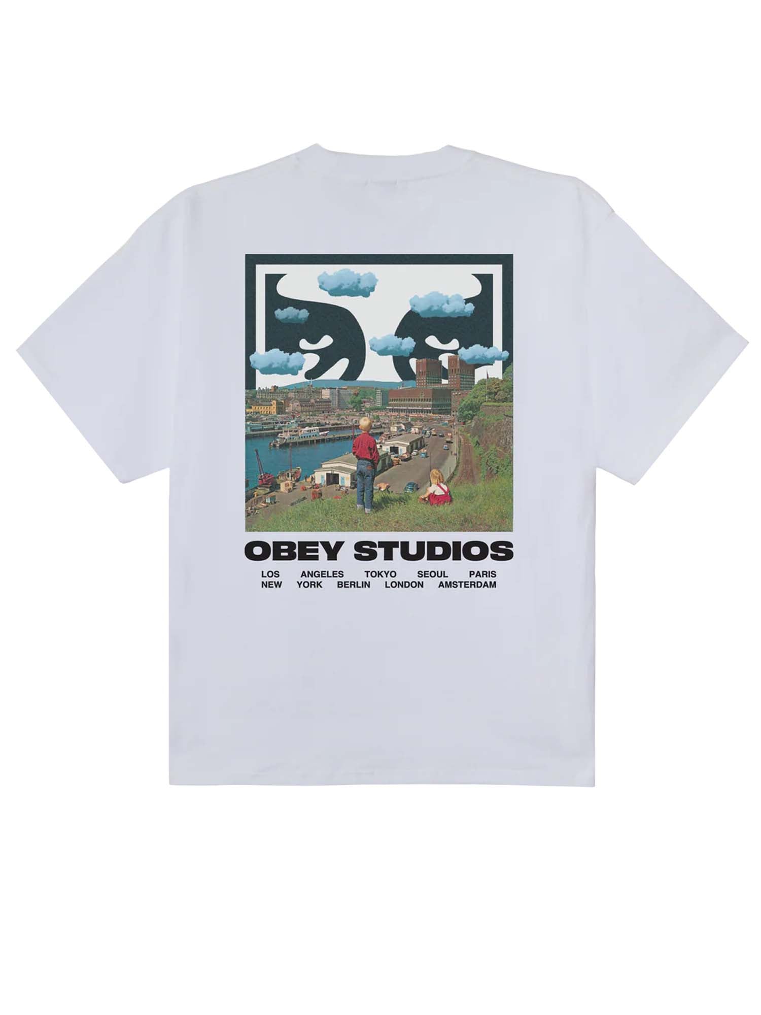 Obey Sky Face Heavyweight T-Shirt Bianco