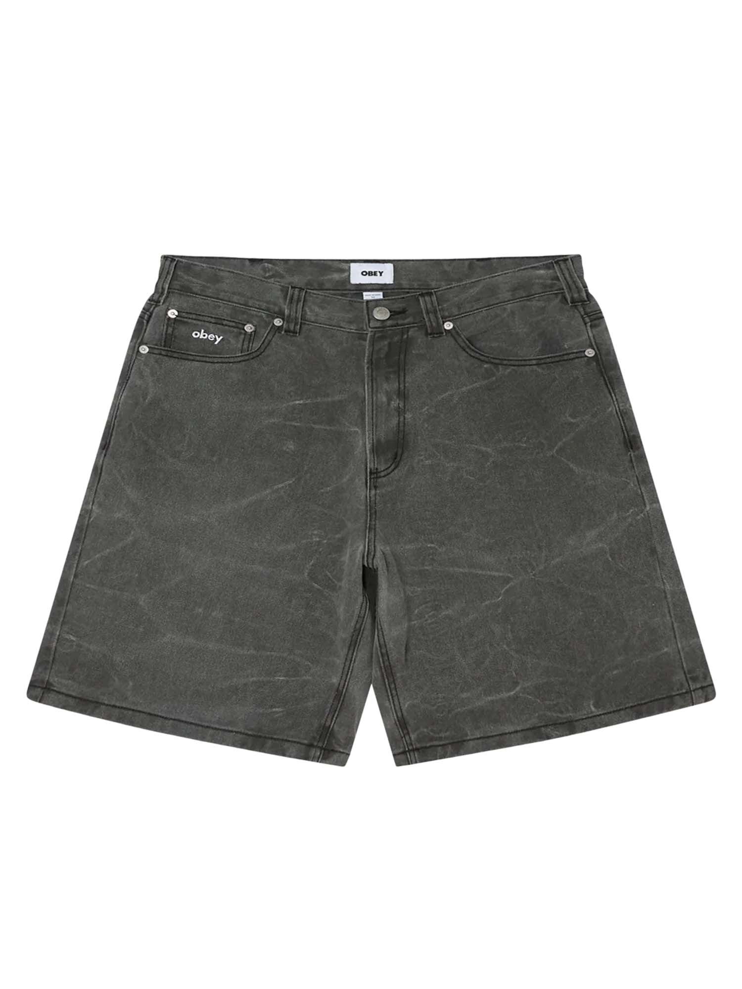 Obey Bigwig Baggy Denim Short Grigio