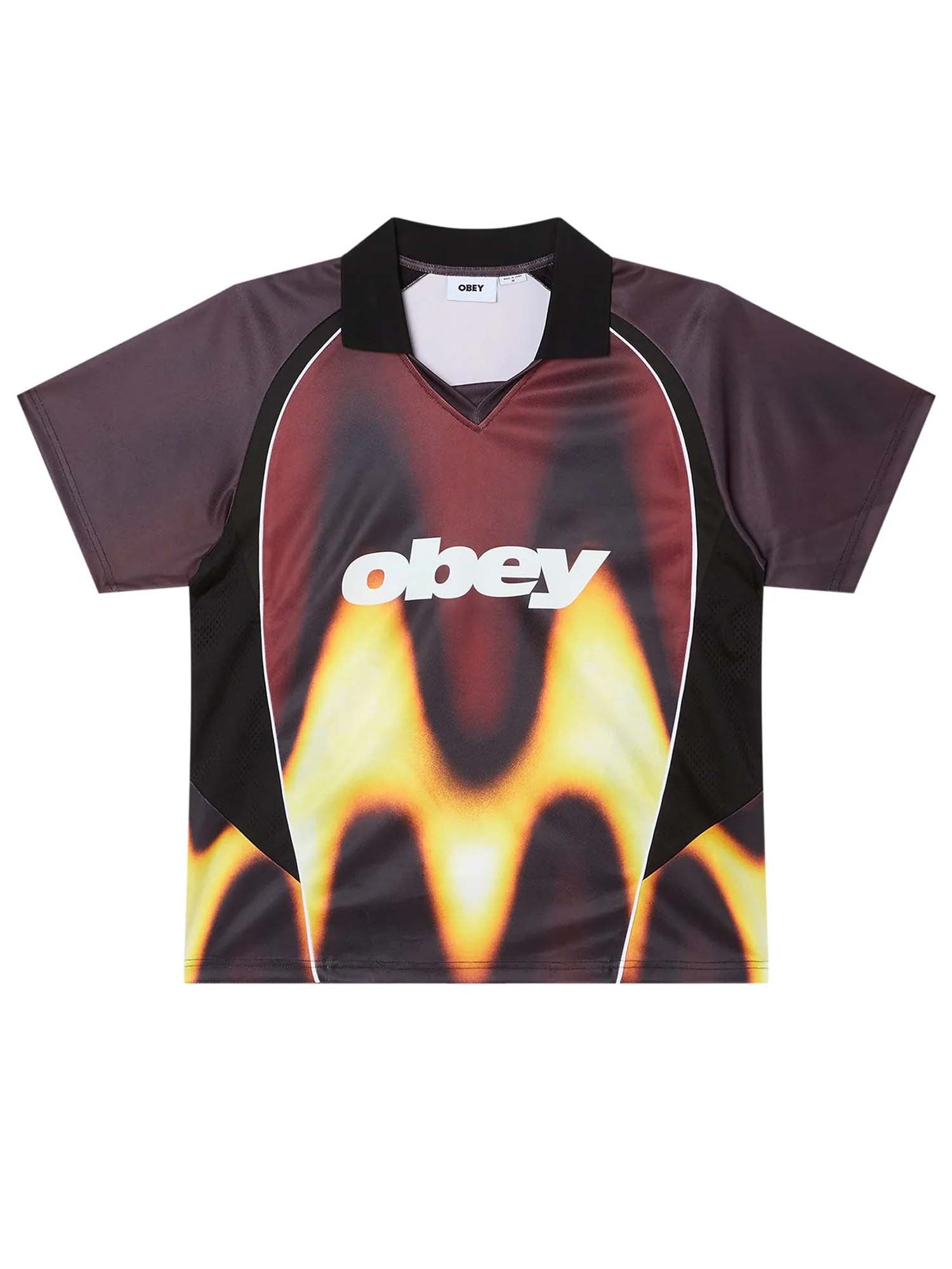 Obey Obey Blurred Soccer Jersey Tee Bordeaux