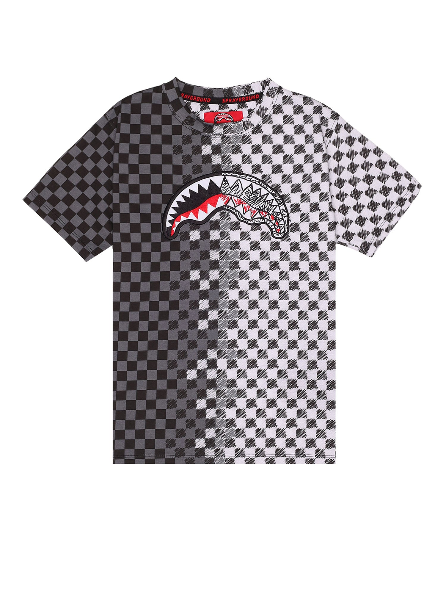 Sprayground T-shirt Checkred Sketch Kids Nero