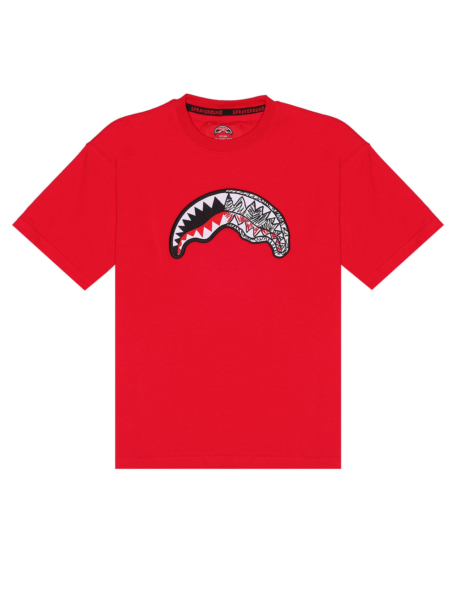 Sprayground T-shirt Shark Sketch Over Kids Rosso