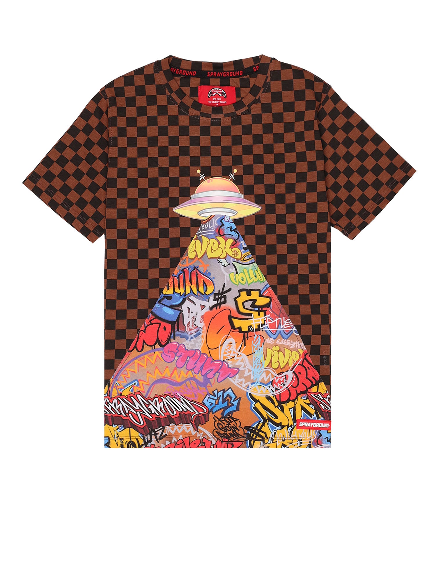 Sprayground T-shirt Ufo Calling Kids Marrone