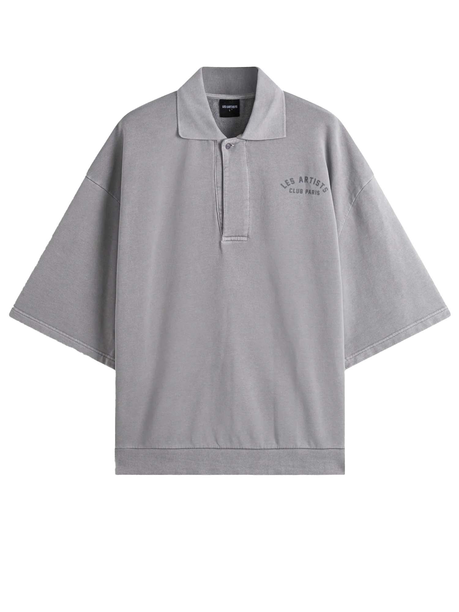 Les (art)ists Sweatshirt Polo Aged Garment Dye Grigio