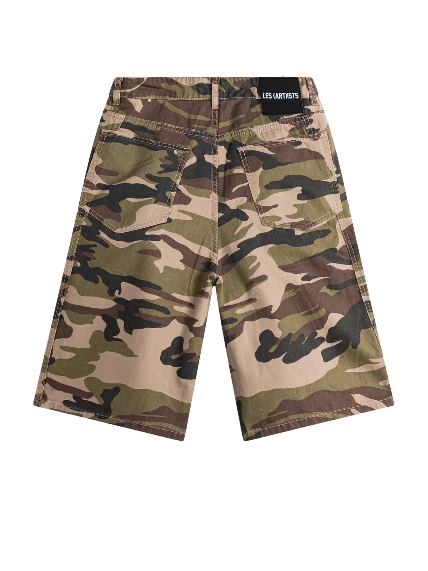 Les (art)ists Short Cargo Camouflage Verde