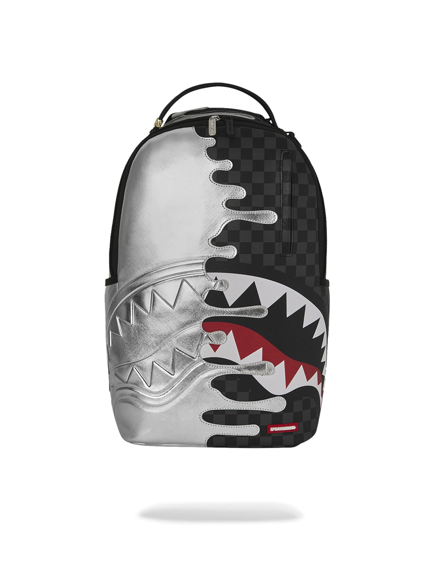 Sprayground Silver Side Drip Black Check DLXSV Argento