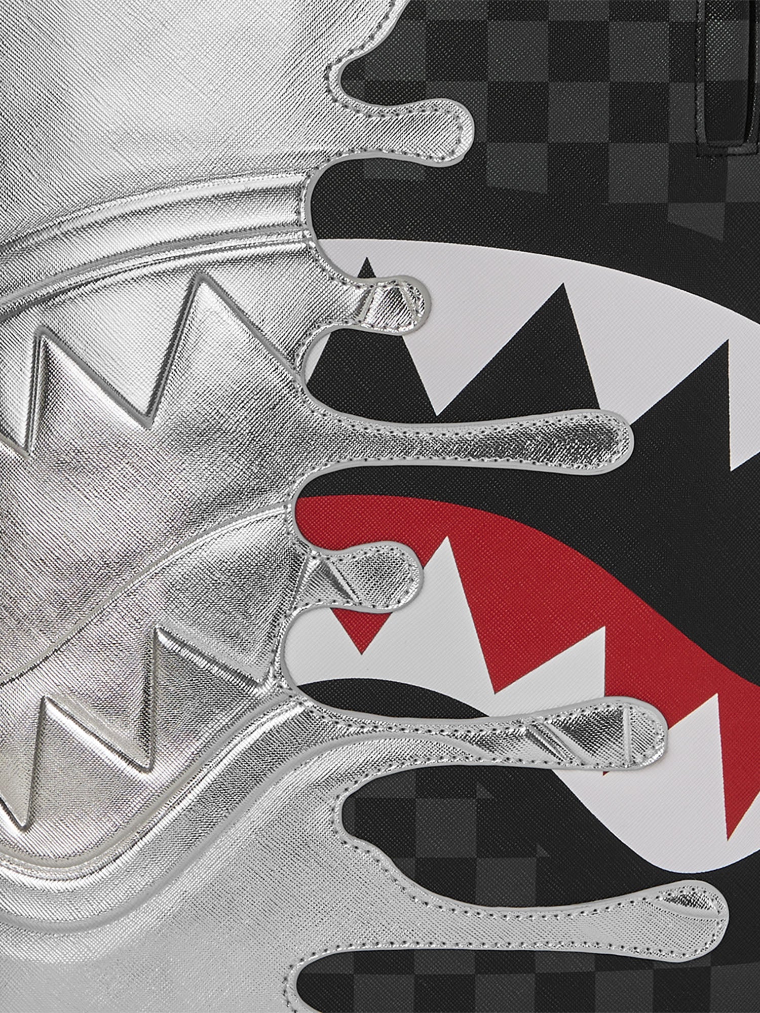 Sprayground Silver Side Drip Black Check DLXSV Argento