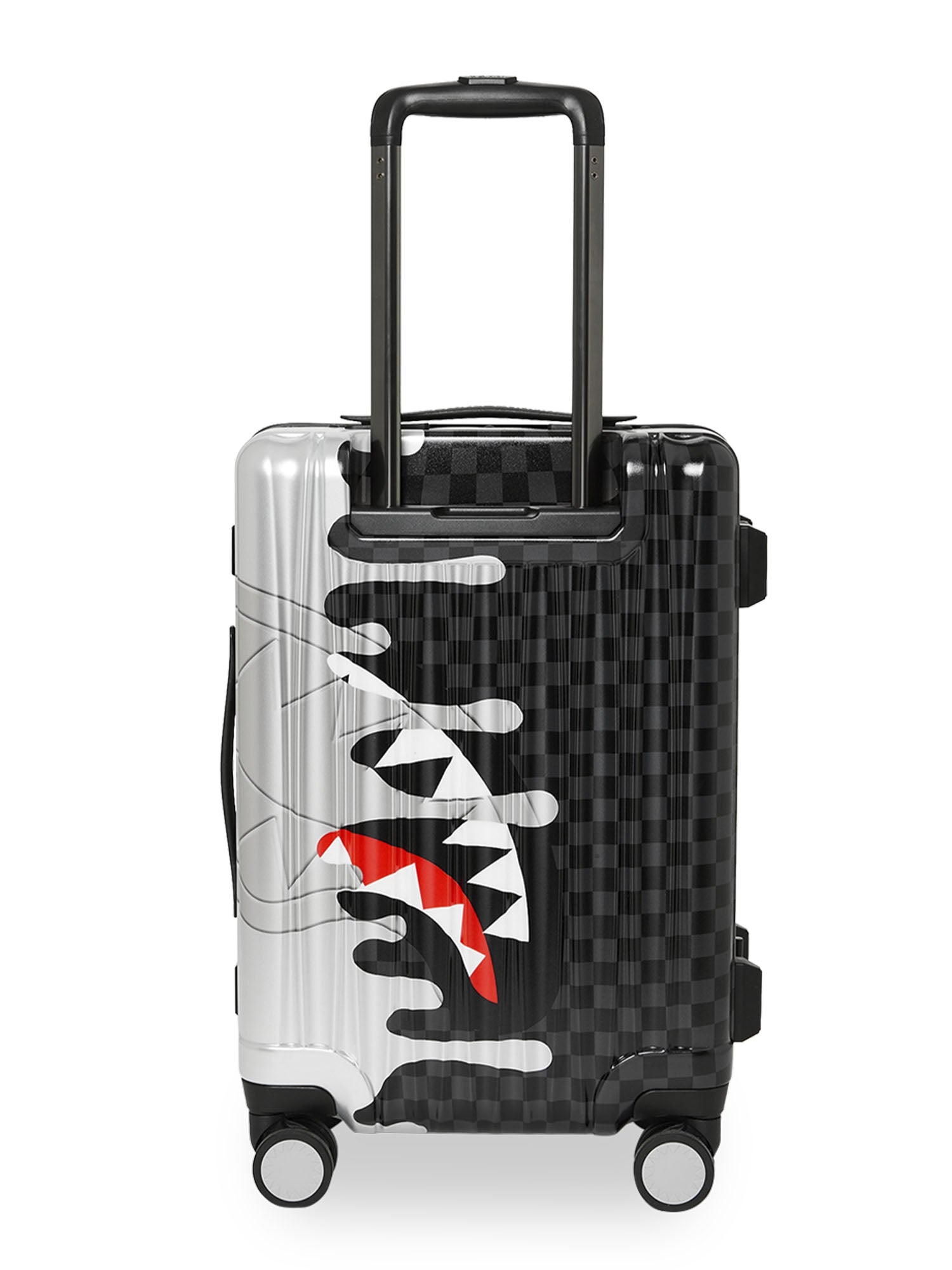 Sprayground Side Drip Check Carry On Hard Argento