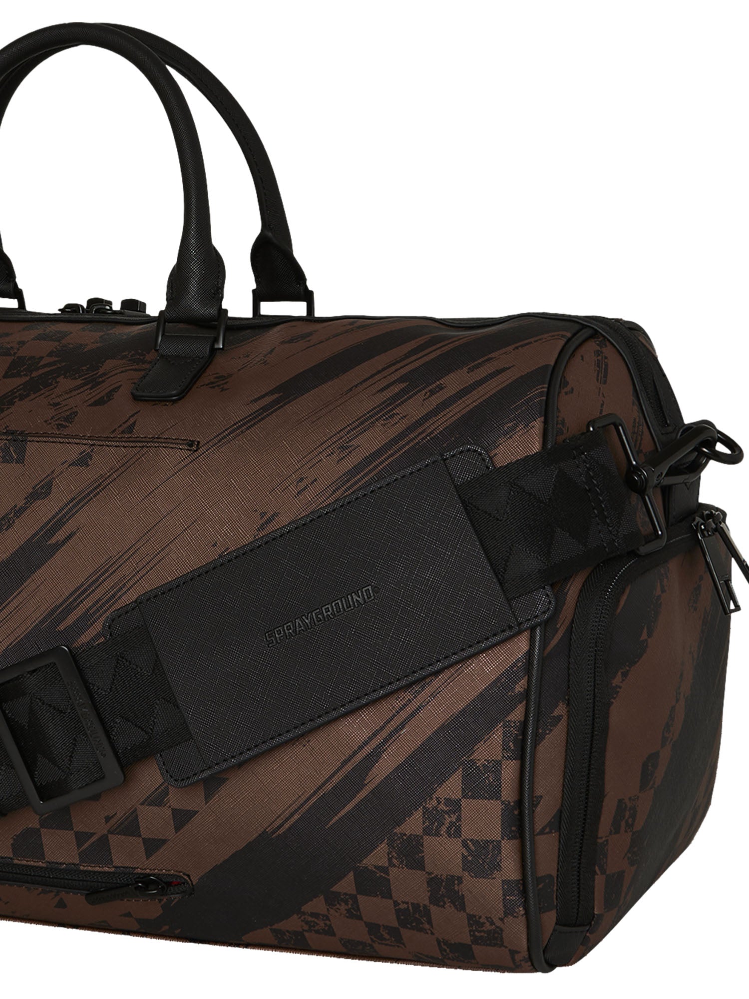 Sprayground Smeared Grunge Large Duffle Marrone